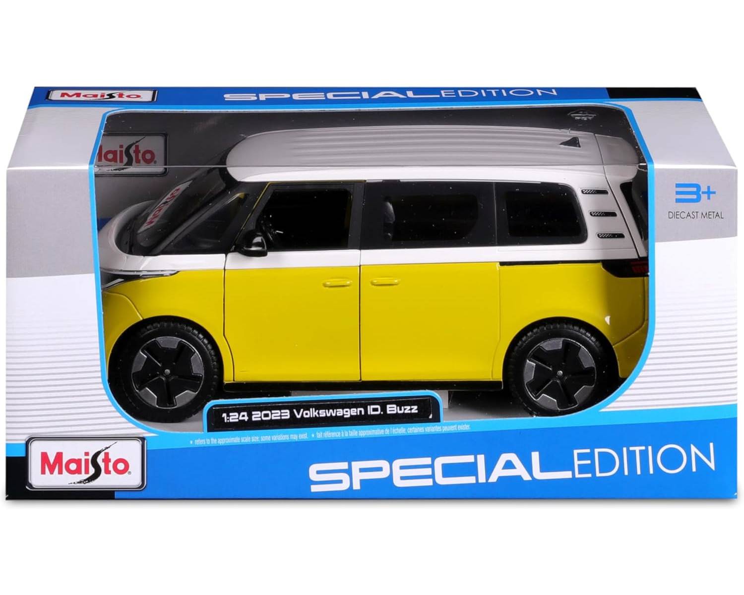Maisto 32914Y - Modellauto - VW ID.Buzz (weiß-gelb, Maßstab 1:24) Modell Auto Spielzeugauto