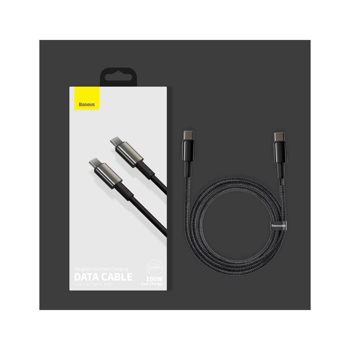 Ladekabel USB Typ C - USB Typ C Schnellladung - Quick Charge 100 W 5 A 2 m Schwarz