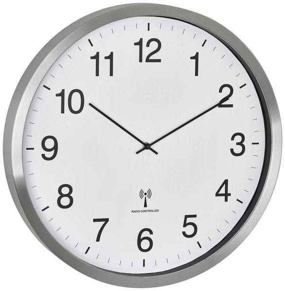 TFA Dostmann 60.3548.02 Funk Wanduhr 508mm x 65mm Weiß, Silber Großes Display