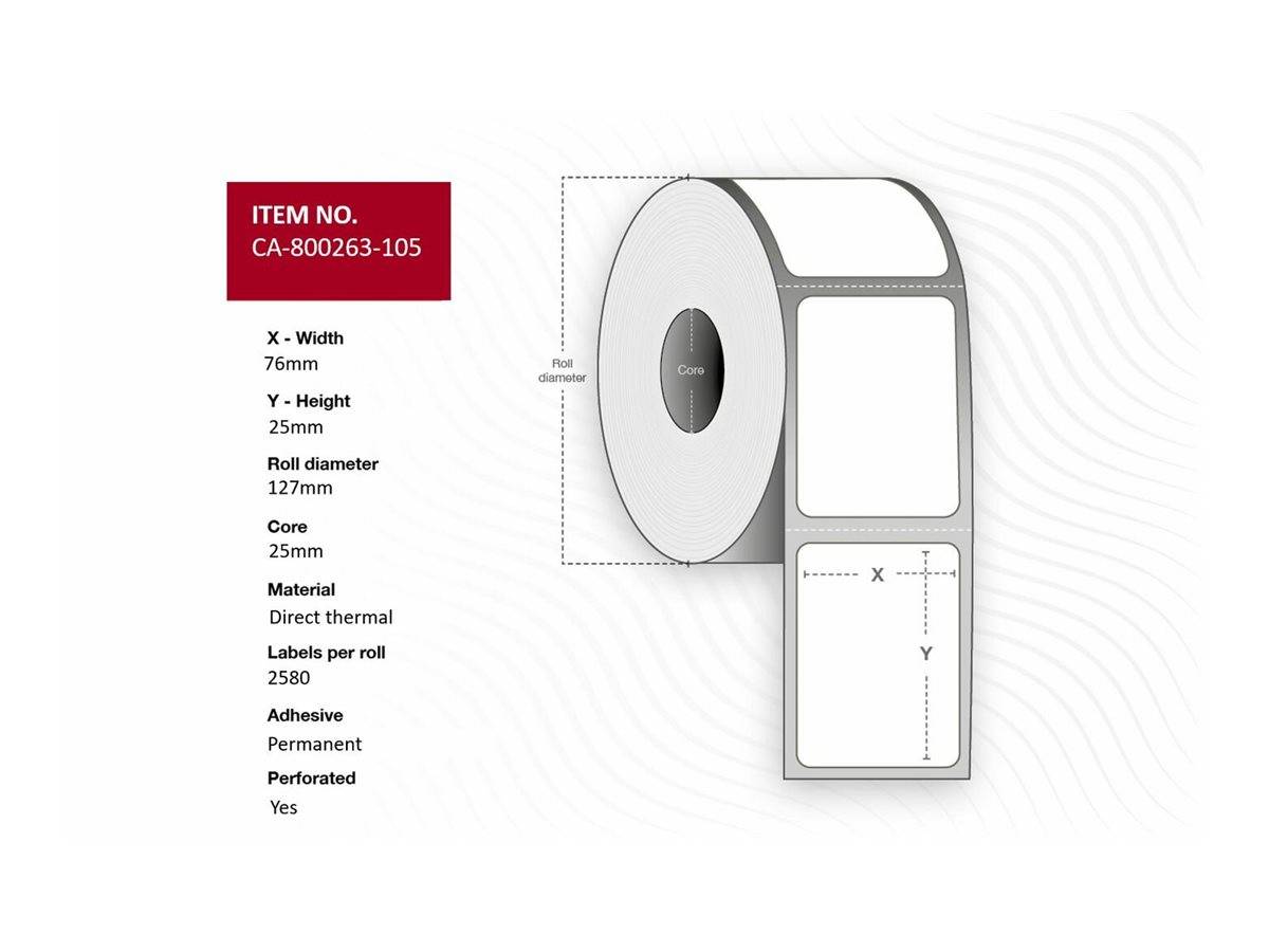 Capture Permanenter Klebstoff - beschichtet - perforiert - weiß - 76 x 25 mm