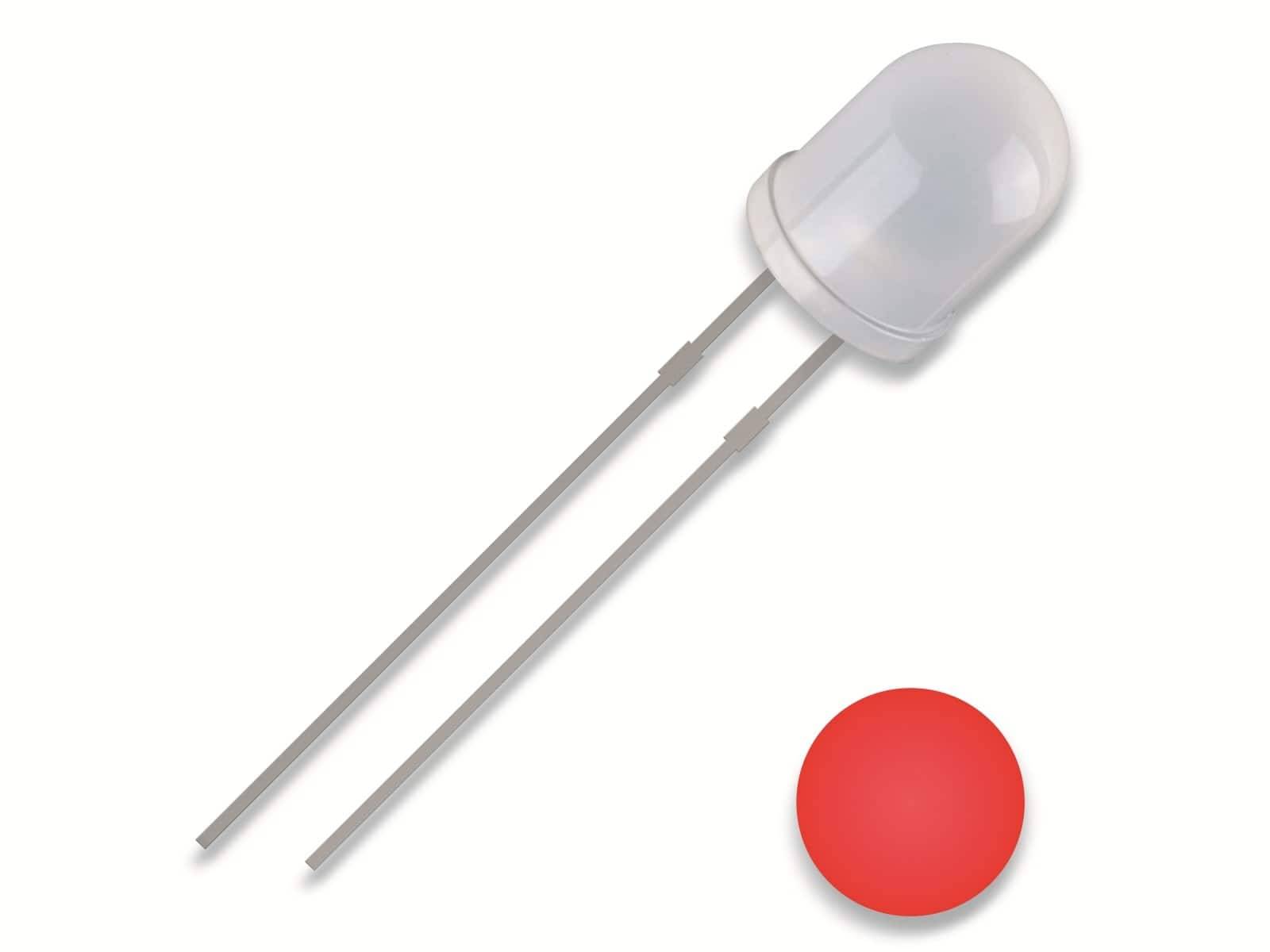QUADRIOS LED, 5 mm, 2,54 mm, rot