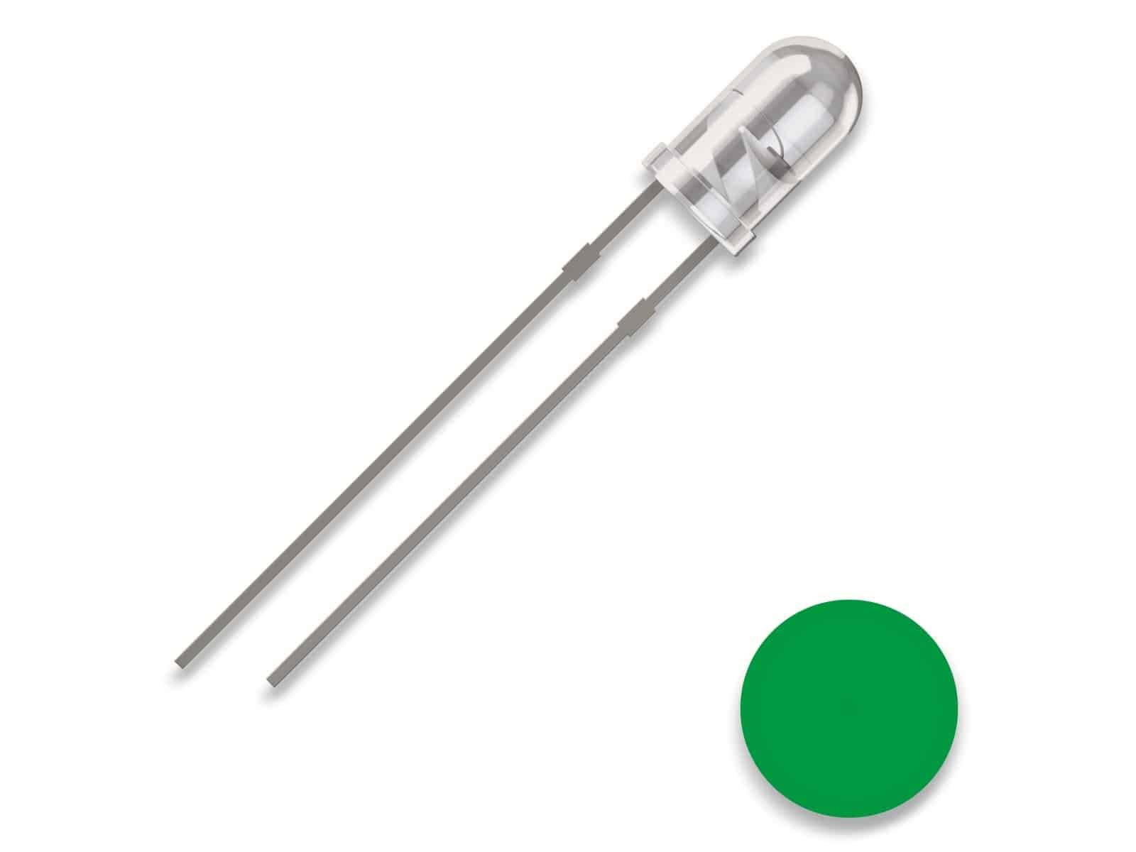 QUADRIOS LED, 3 mm, grün, 2,54 mm