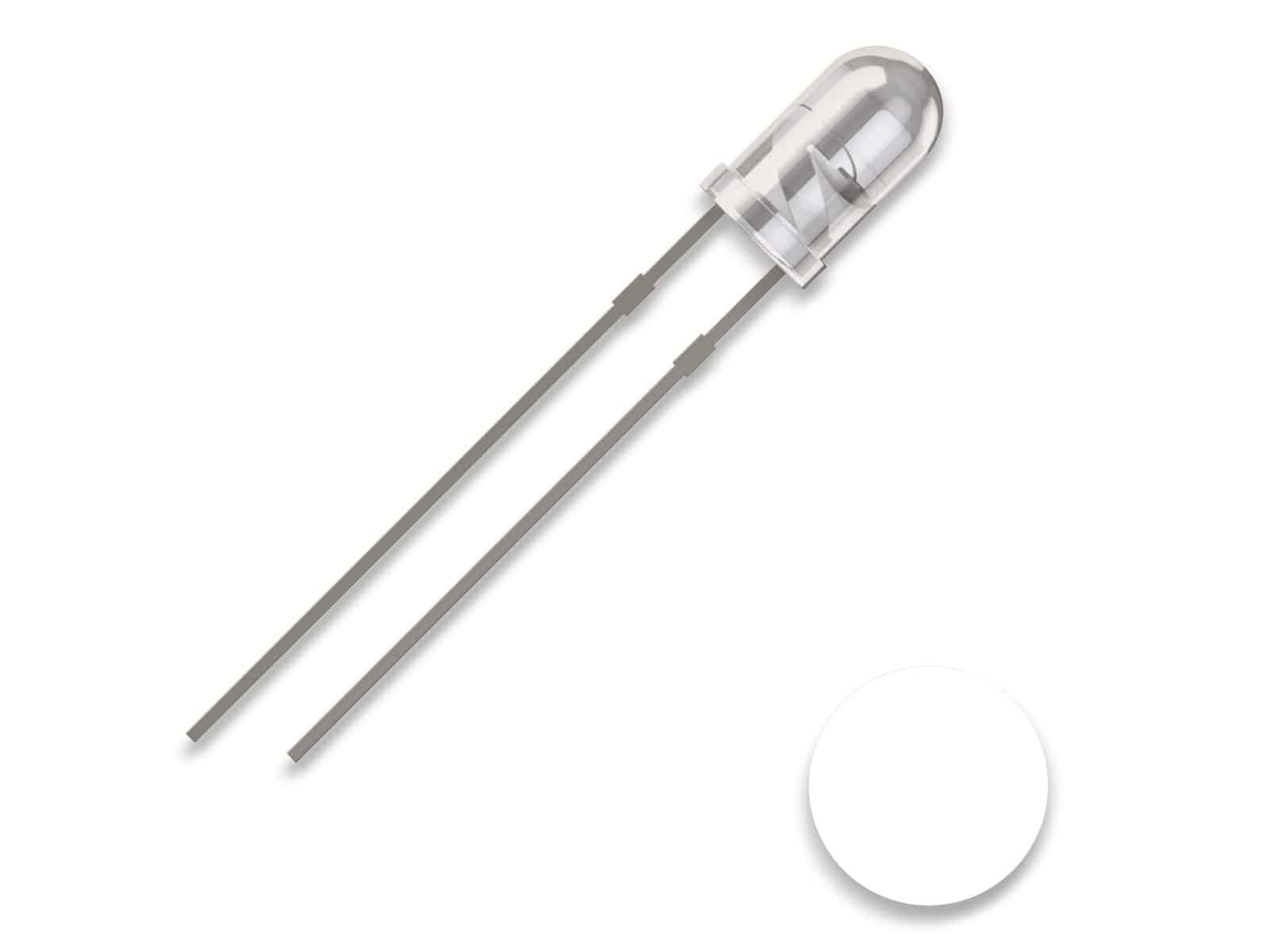 QUADRIOS LED, 3 mm, 2,54 mm, Weiß