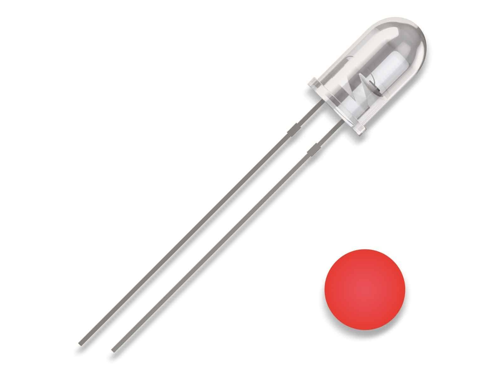 QUADRIOS LED, 5 mm, rot, 2,54 mm