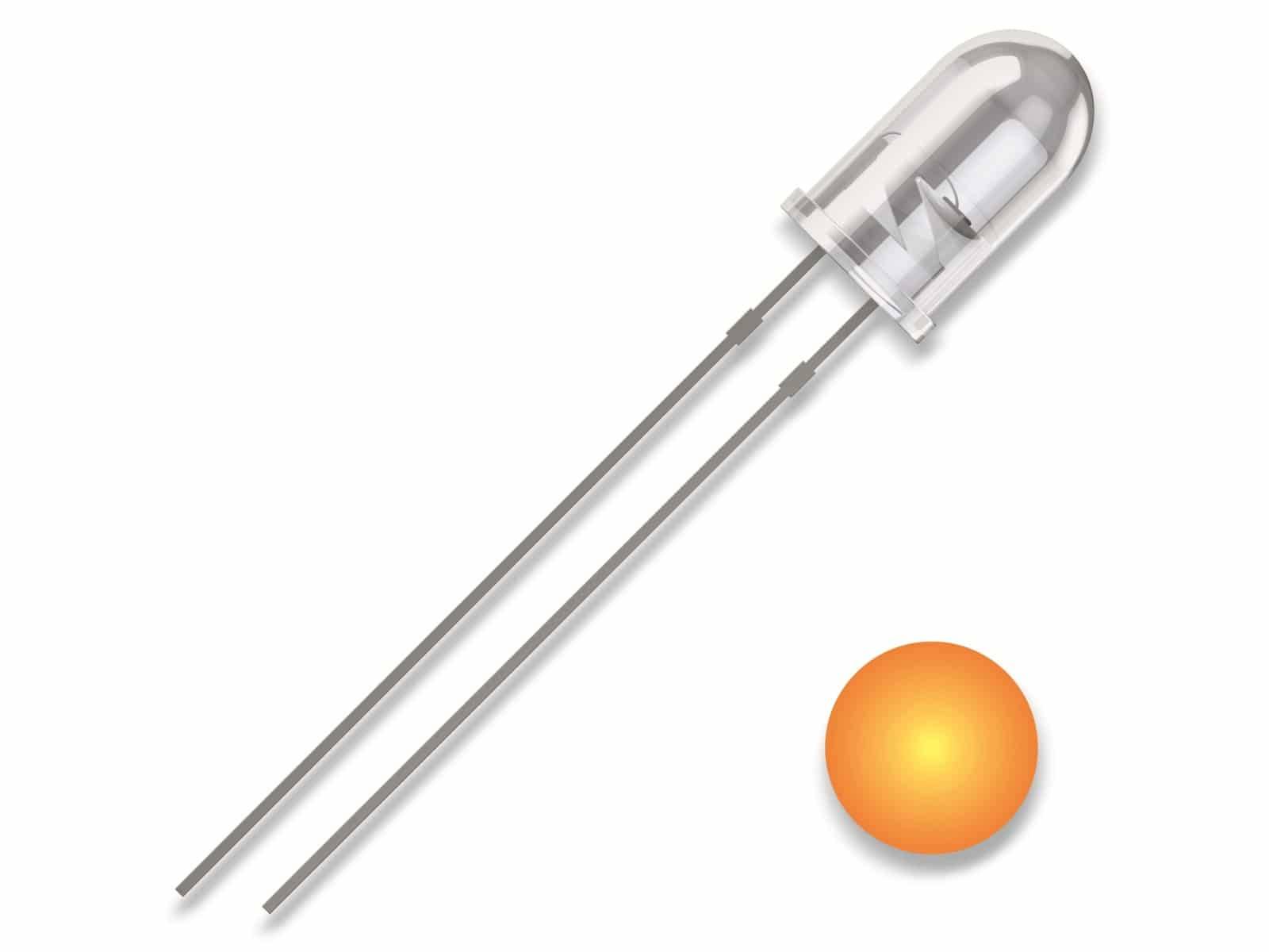 QUADRIOS LED, 5 mm, Gelb, 2,54 mm