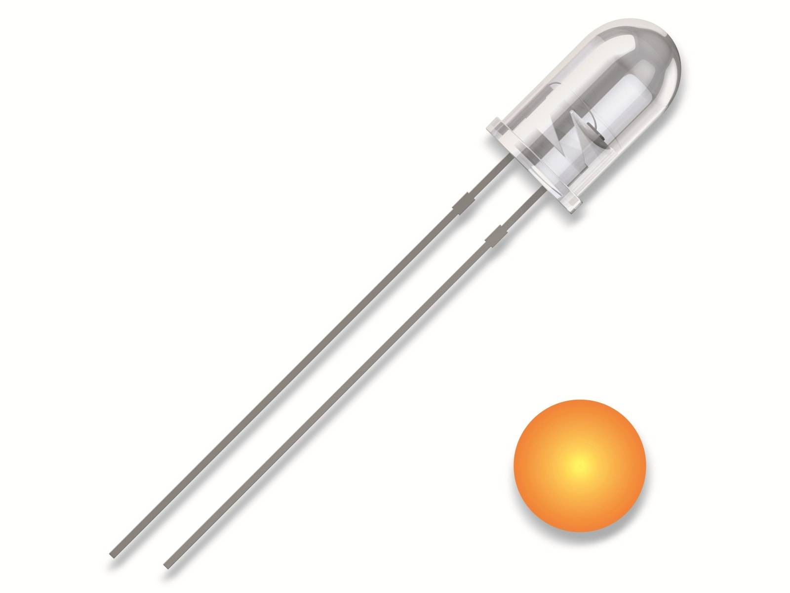 QUADRIOS LED, 5 mm, Gelb, 2,54 mm