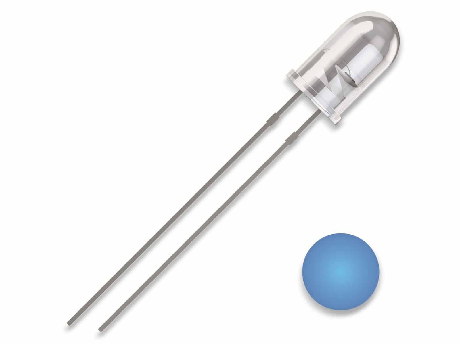 QUADRIOS LED, 5 mm, Blau, 2,54 mm