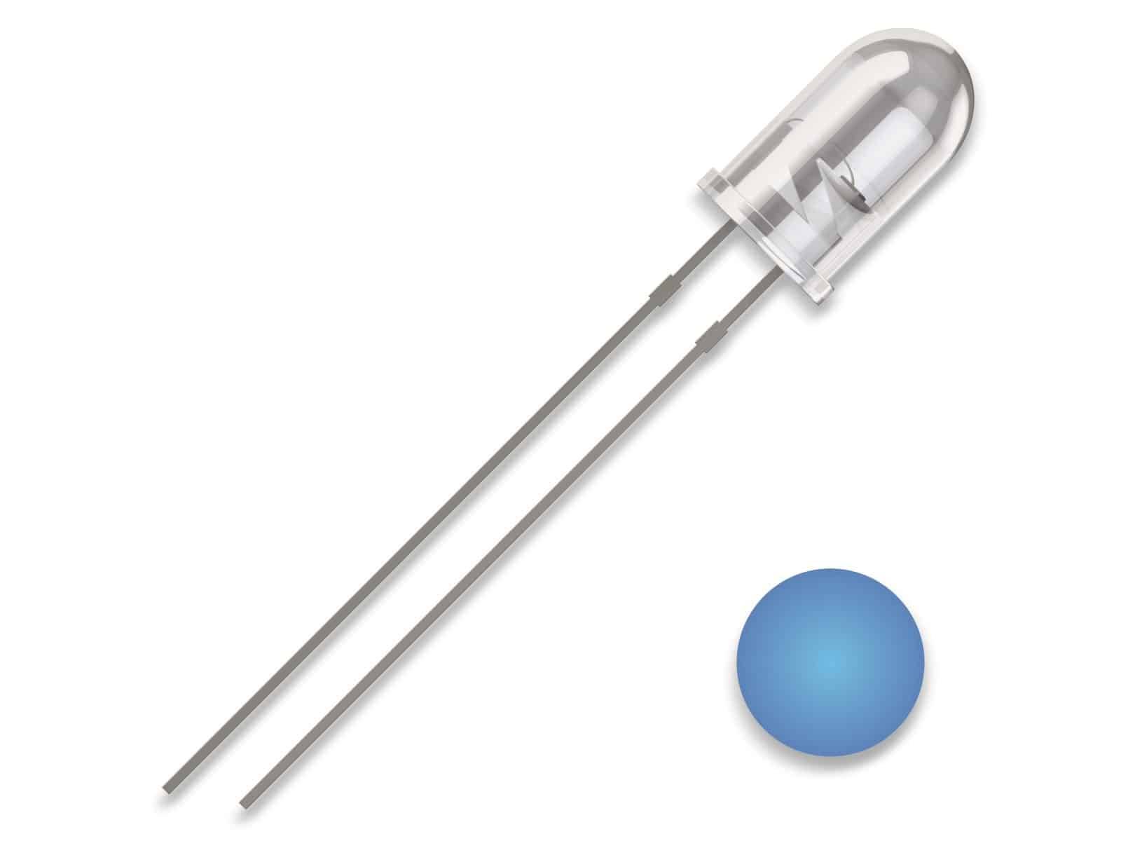 QUADRIOS LED, 5 mm, Blau, 2,54 mm