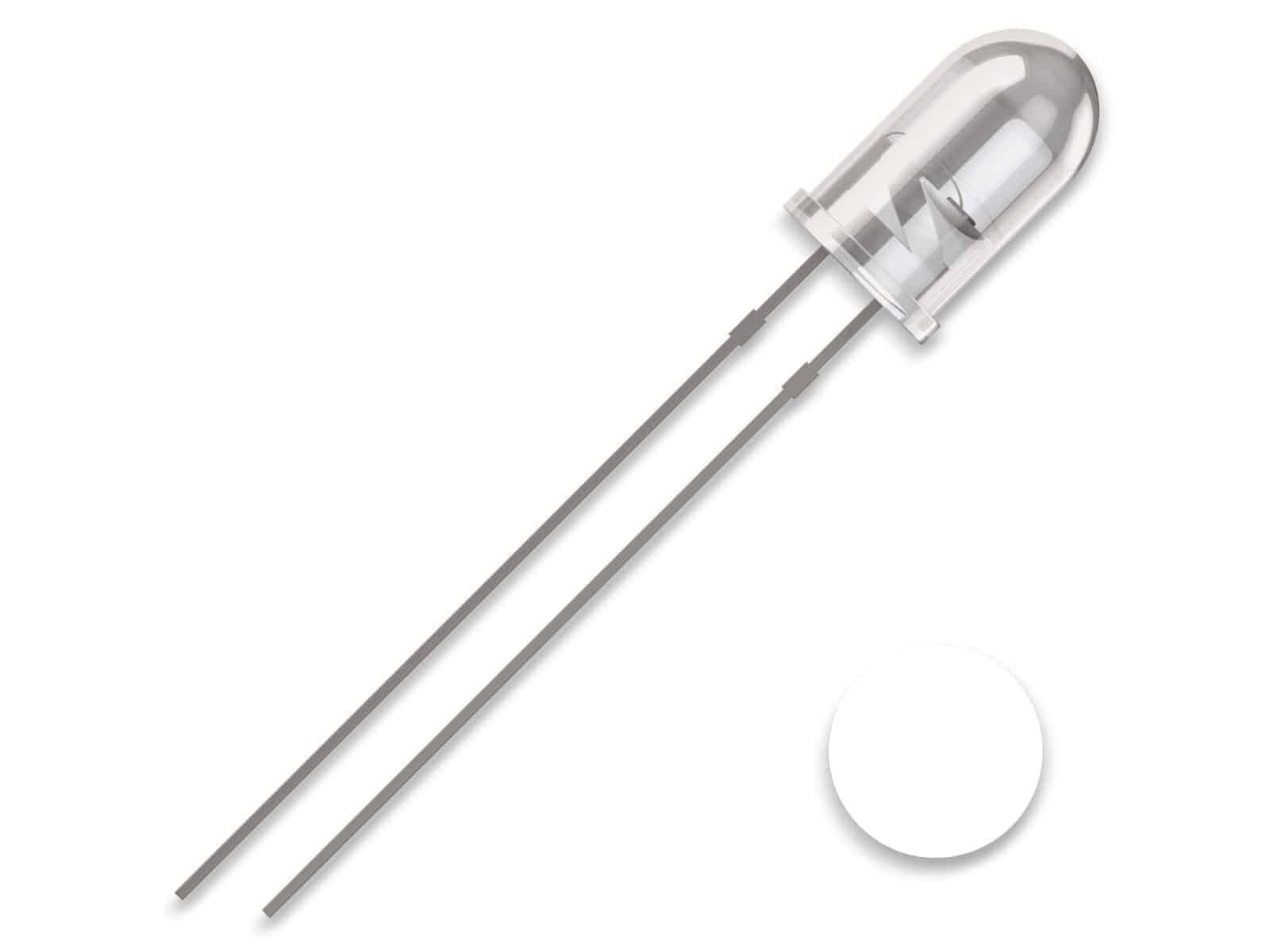 QUADRIOS LED, 5 mm, kaltweiß, 2,54 mm