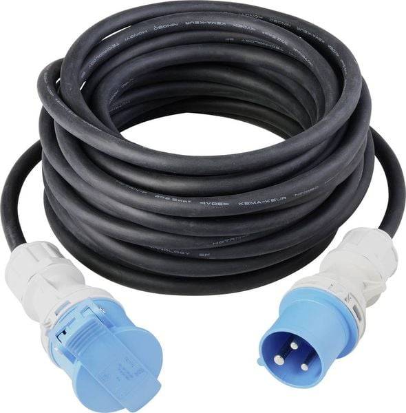 Sygonix SY-5244052 Strom Verlängerungskabel 16 A Schwarz 10 m H07RN-F 3G 2,5 mm² witterungsbeständig, für Außenbereich geeignet