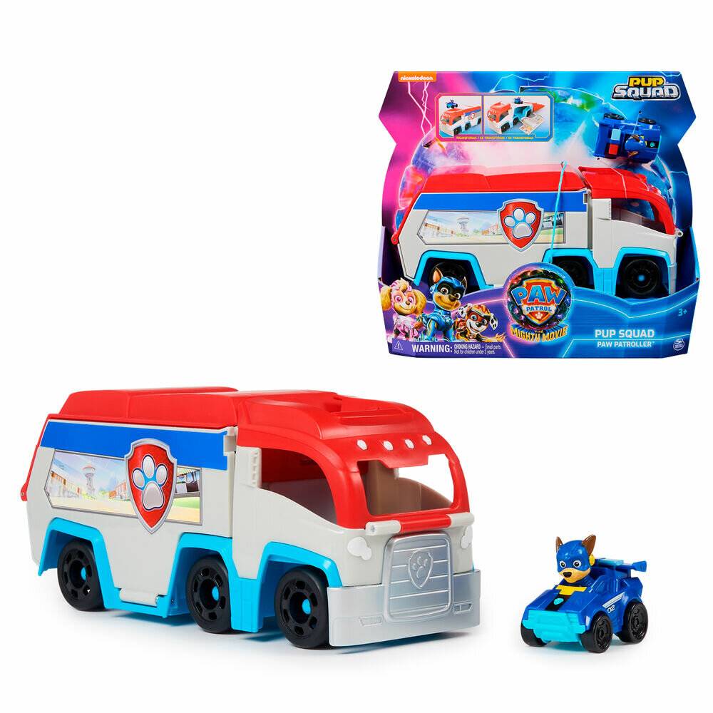 Paw Patrol: Der Mighty Kinofilm, Pup Squad Patroller Teamfahrzeu (mit Chase-Spielzeugauto, Spielzeug)