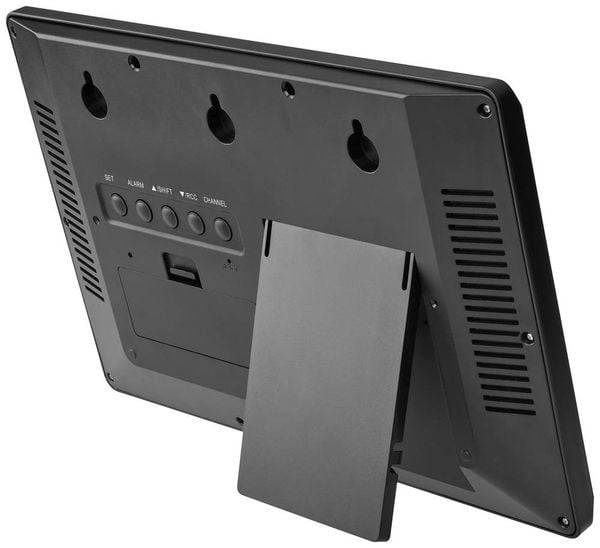 TFA Dostmann 60.4523.01 Funk Wanduhr 360mm x 235mm x 28mm Schwarz Großes Display