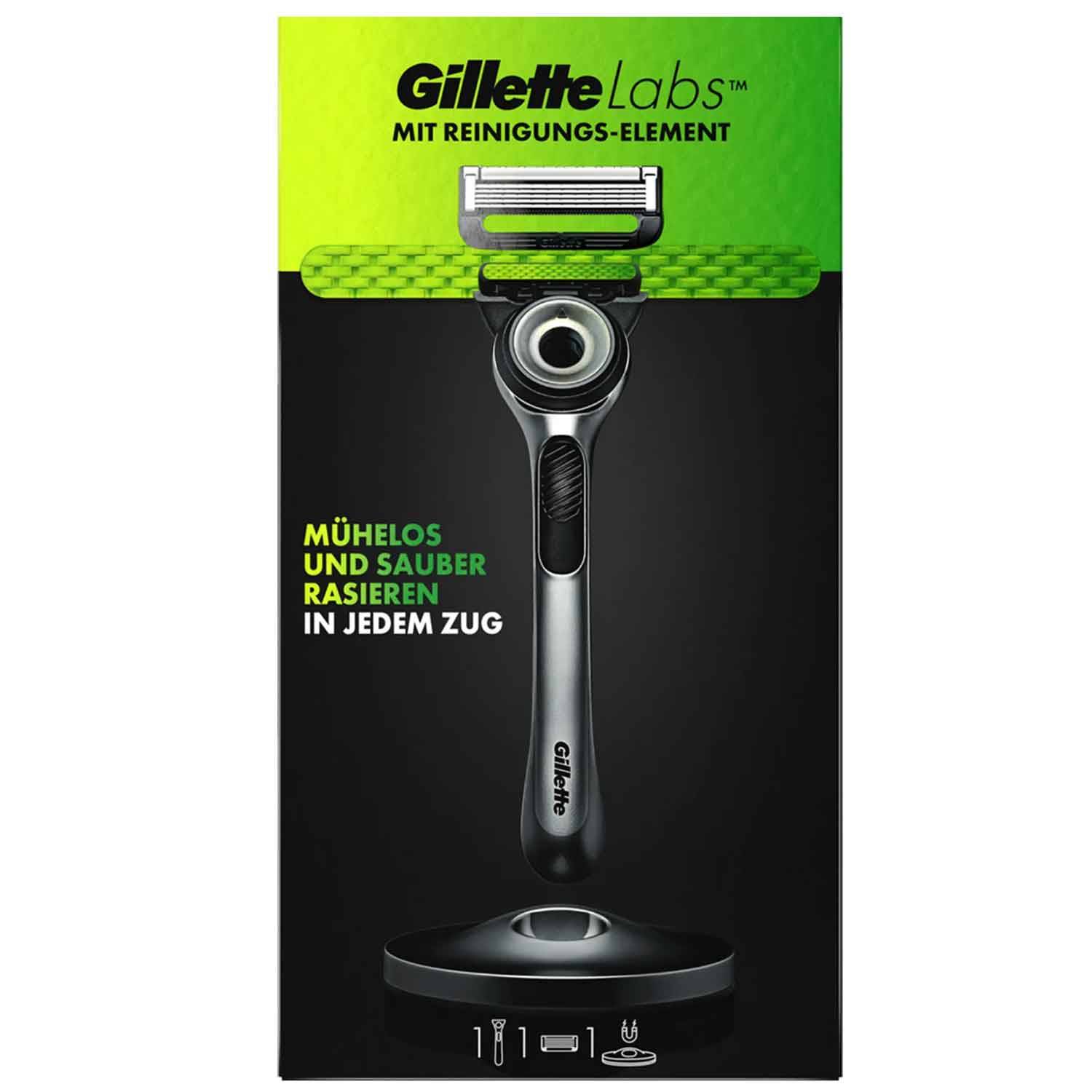 Gillette Labs Nassrasierer Herren mit Reinigungs-Element