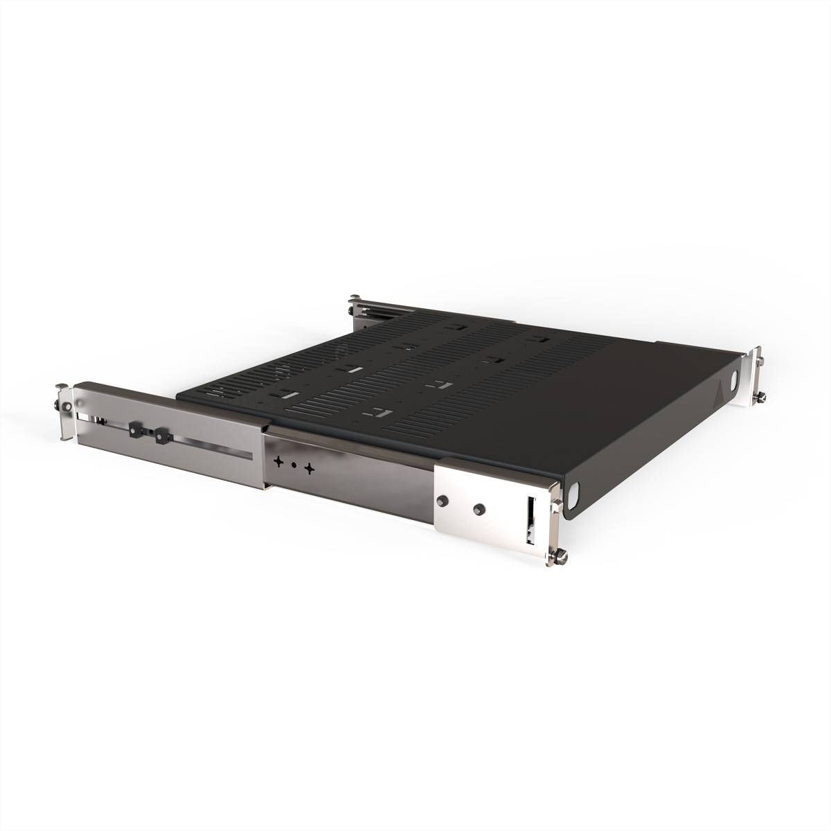 SCHROFF 19''- / Gestell- Fachboden ausziehbar, verkürzt um 100 mm - 19"FA AUS 2HE C=500 RED 7021