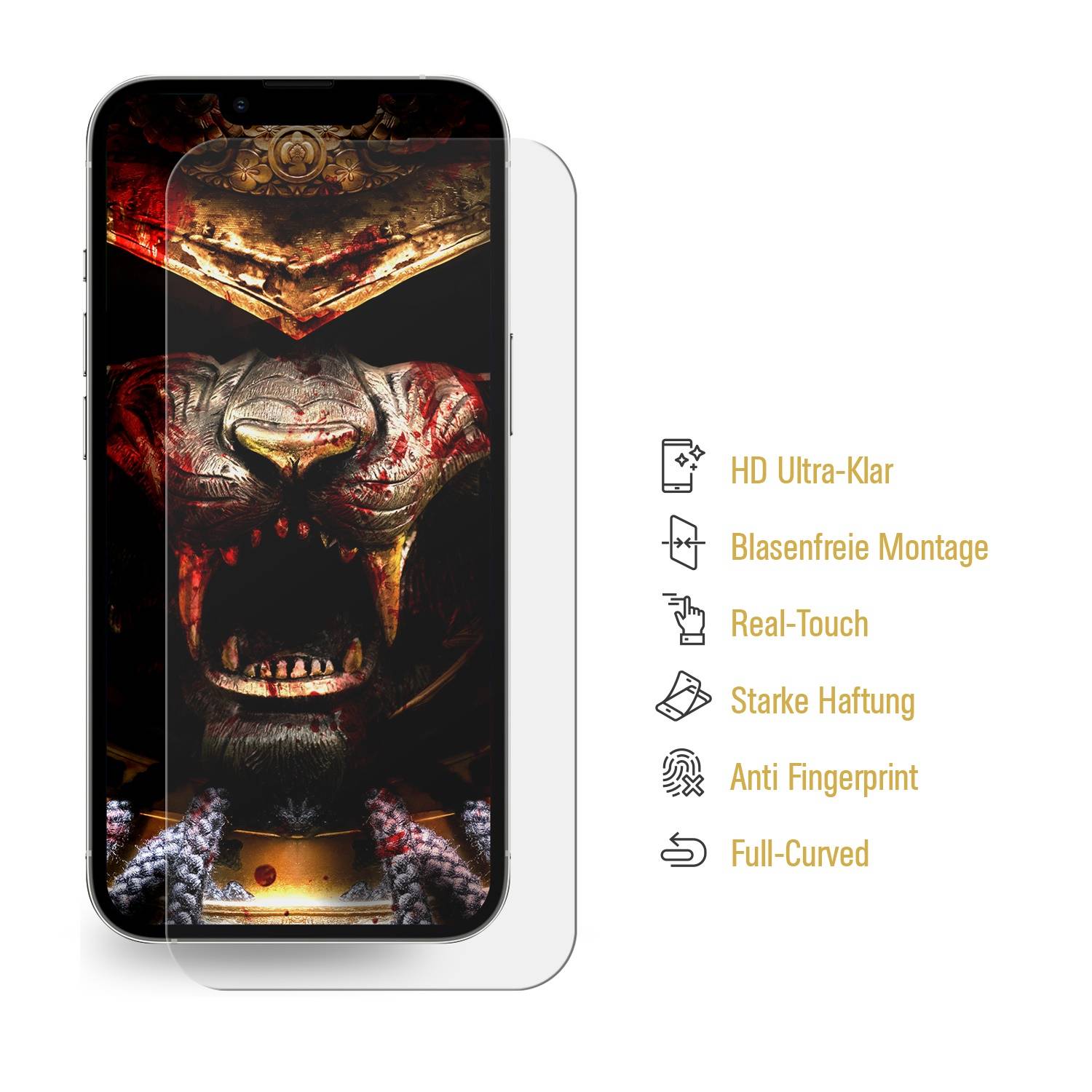 6x Displayschutzfolie für Apple iPhone 14 Pro 3D KLAR FULL COVER PREMIUM Displayschutz Schutzfolie Folie