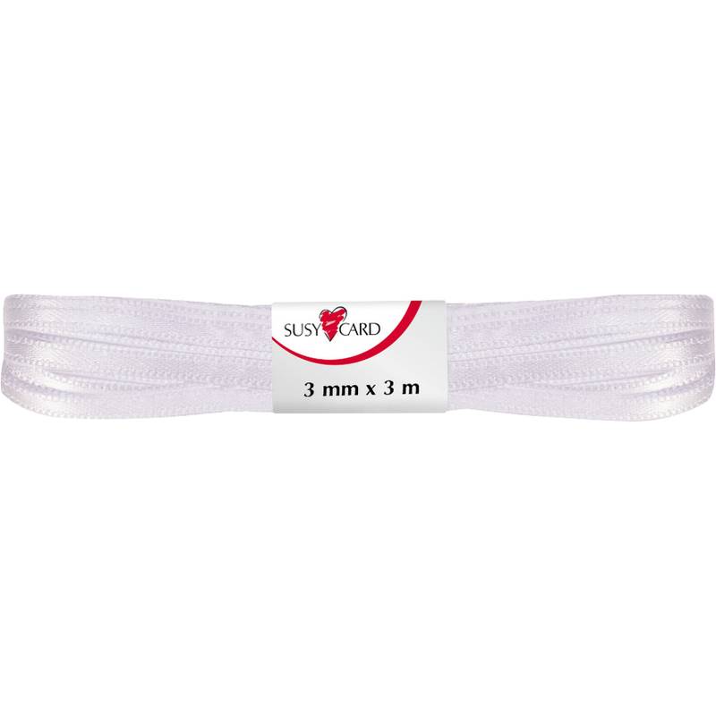 SUSY CARD Geschenkband "Doppelsatin", 3 mm x 3 m, weiß