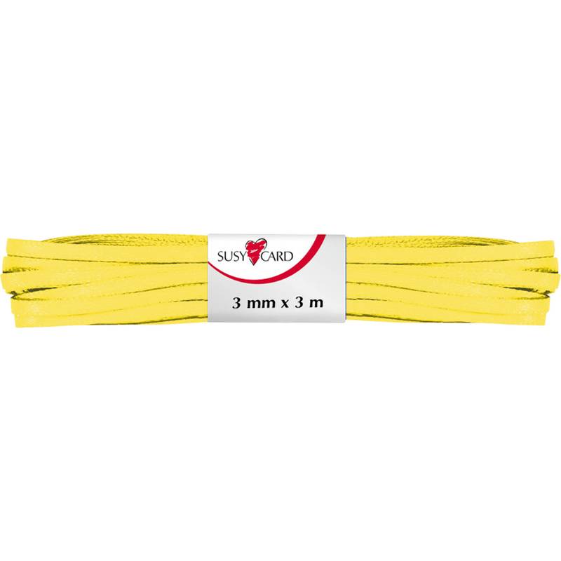 SUSY CARD Geschenkband "Doppelsatin", 3 mm x 3 m, gelb
