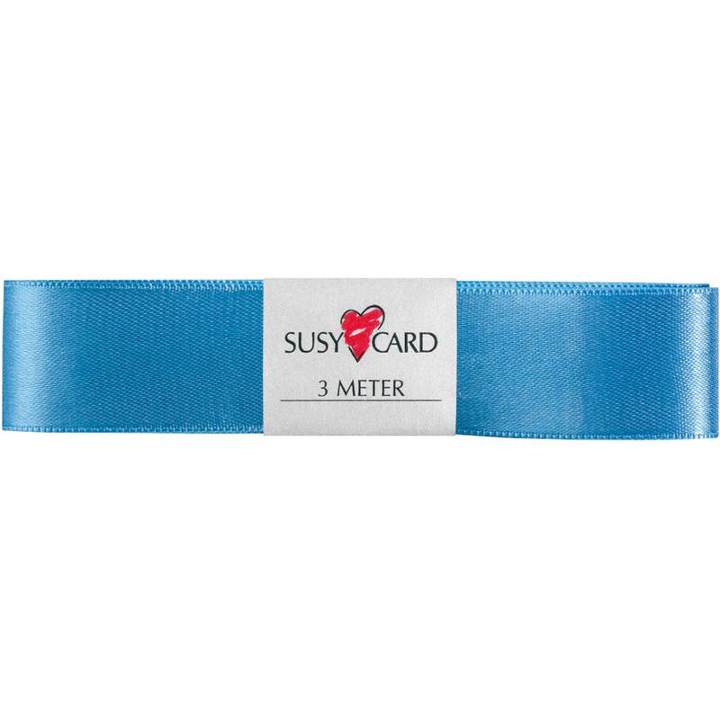 SUSY CARD Geschenkband "Doppelsatin", 25 mm x 3 m, hellblau