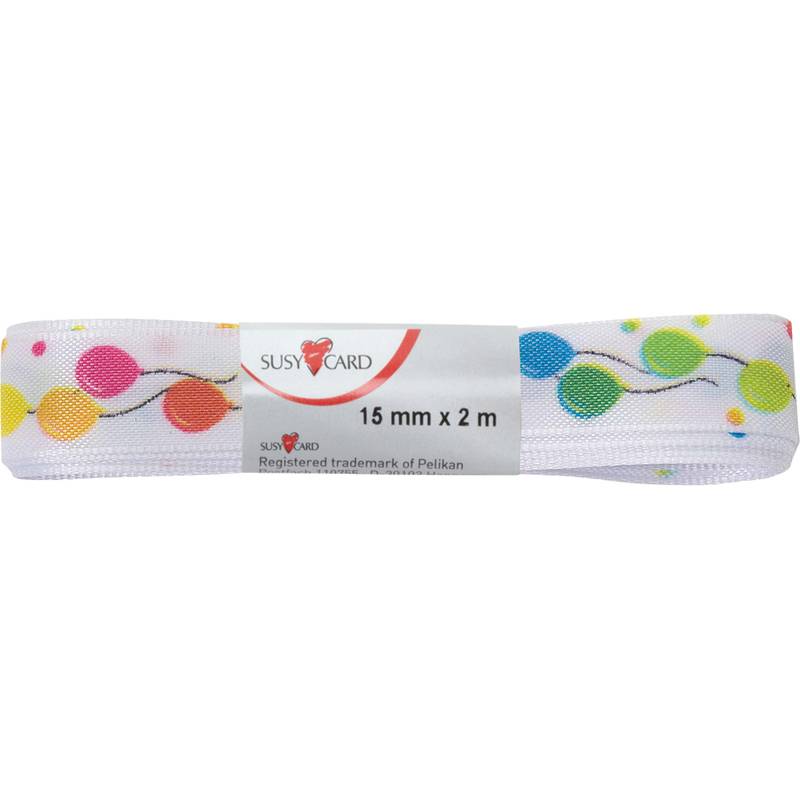 SUSY CARD Geschenkband "Ballons", 15 mm x 2 m