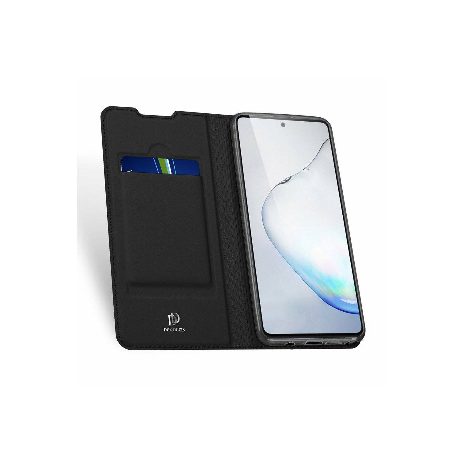 Buch Tasche "Dux Ducis" kompatibel mit Xiaomi Poco M6 Pro Handy Hülle Schutzhülle mit Standfunktion, Kartenfach Schwarz