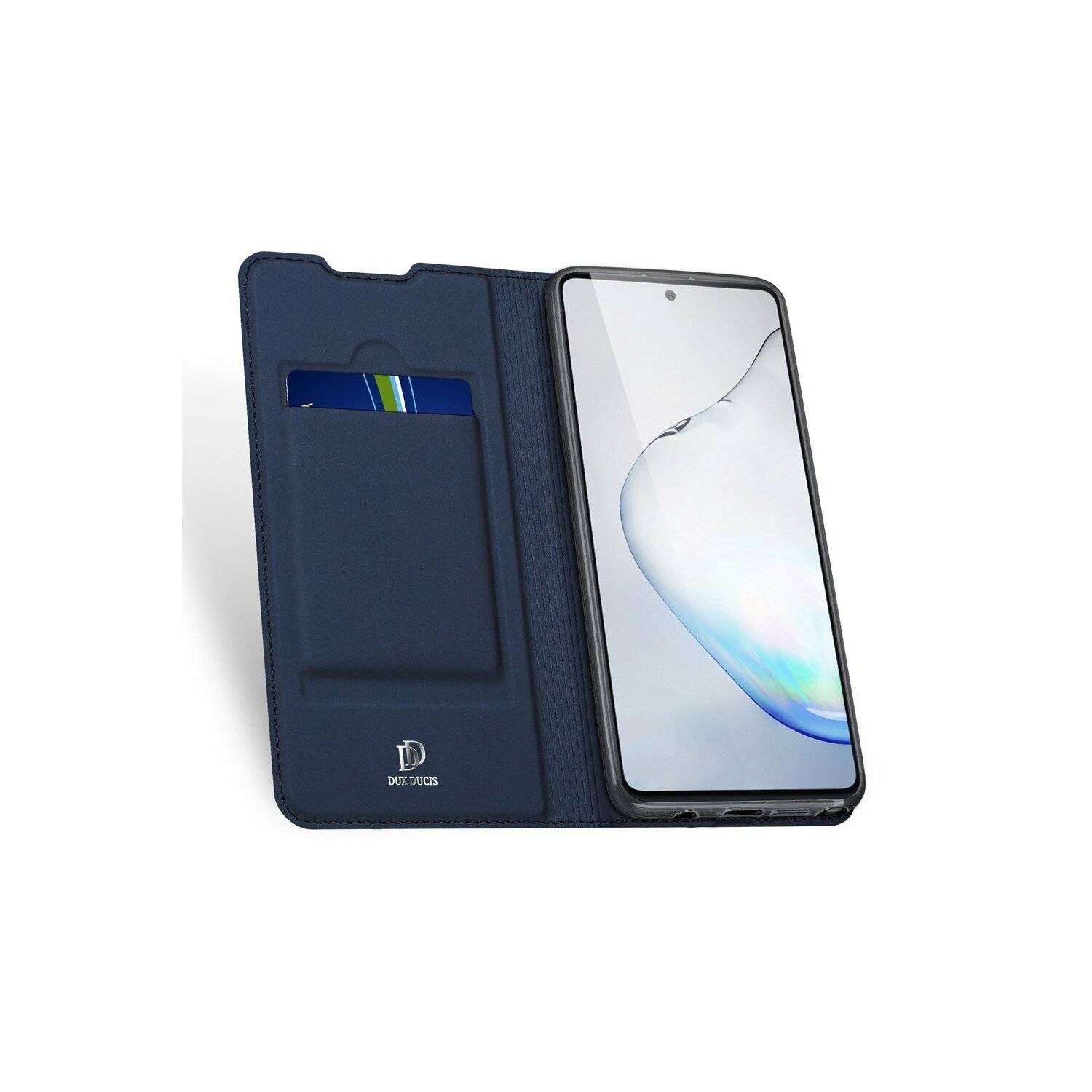 Buch Tasche "Dux Ducis" kompatibel mit Xiaomi Poco M6 Pro Handy Hülle Schutzhülle mit Standfunktion, Kartenfach Blau