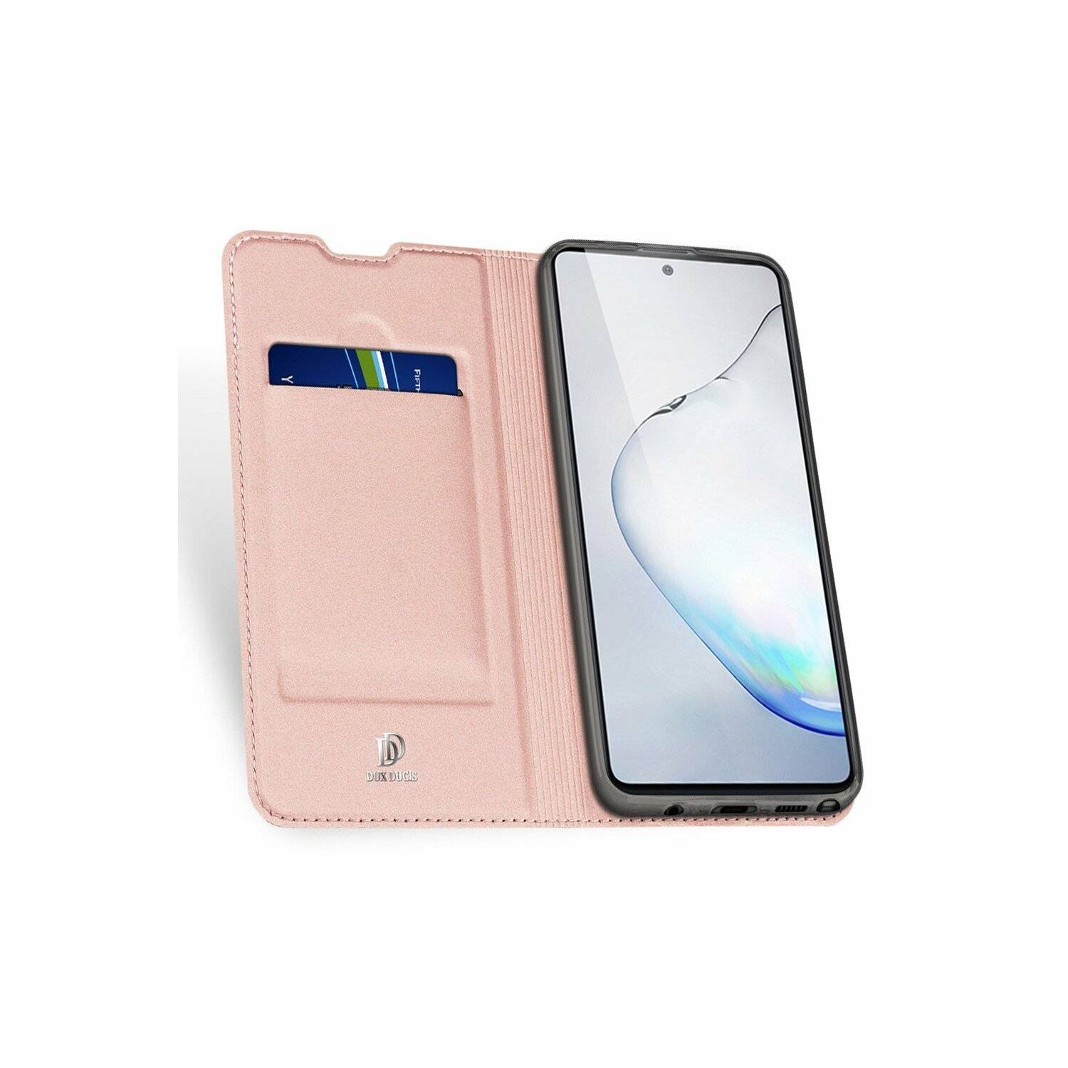 Buch Tasche "Dux Ducis" kompatibel mit Xiaomi Poco M6 Pro Handy Hülle Schutzhülle mit Standfunktion, Kartenfach Rosa
