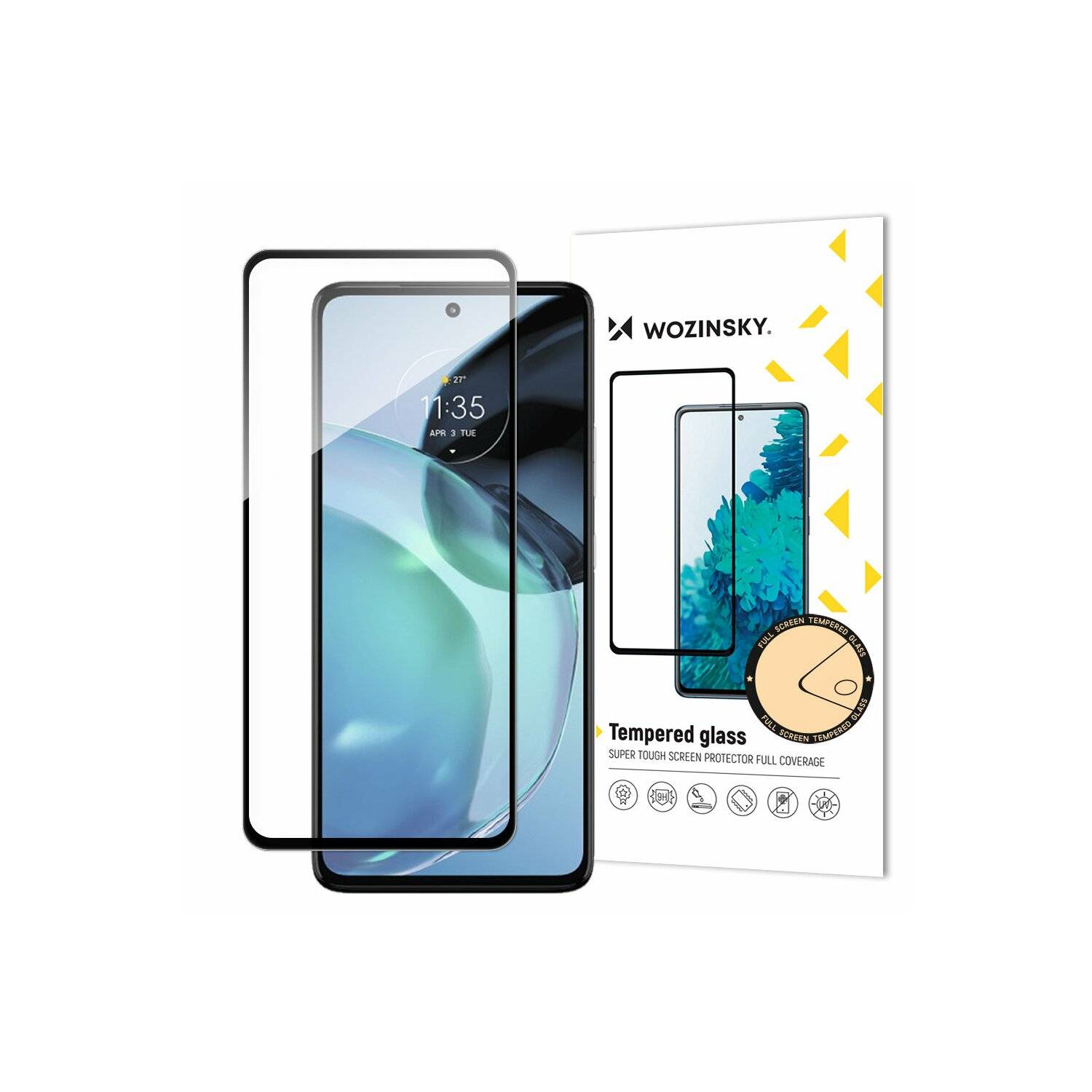 5D Schutzglas kompatibel mit Motorola Moto G73 gebogen gehärtetem Glas Film voll Klebstoff und Abdeckung