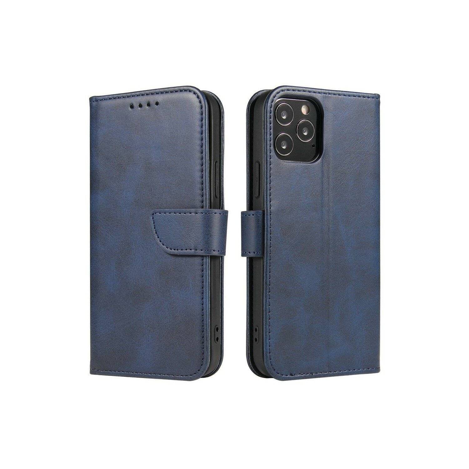 Premium Magnet Case Buch Tasche Schutzhülle aufklappbare Hülle Standfunktion kompatibel mit Samsung Galaxy A14 5G Blau