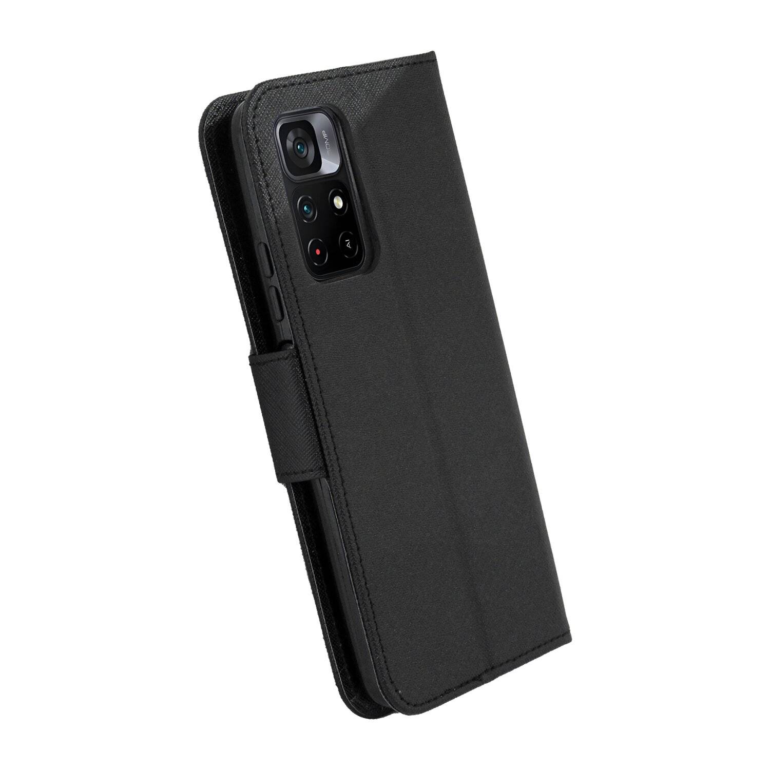 Buch Tasche Fancy kompatibel mit XIAOMI REDMI NOTE 12s 4G Handy Hülle Schutzhülle mit Standfunktion, Kartenfach Schwarz