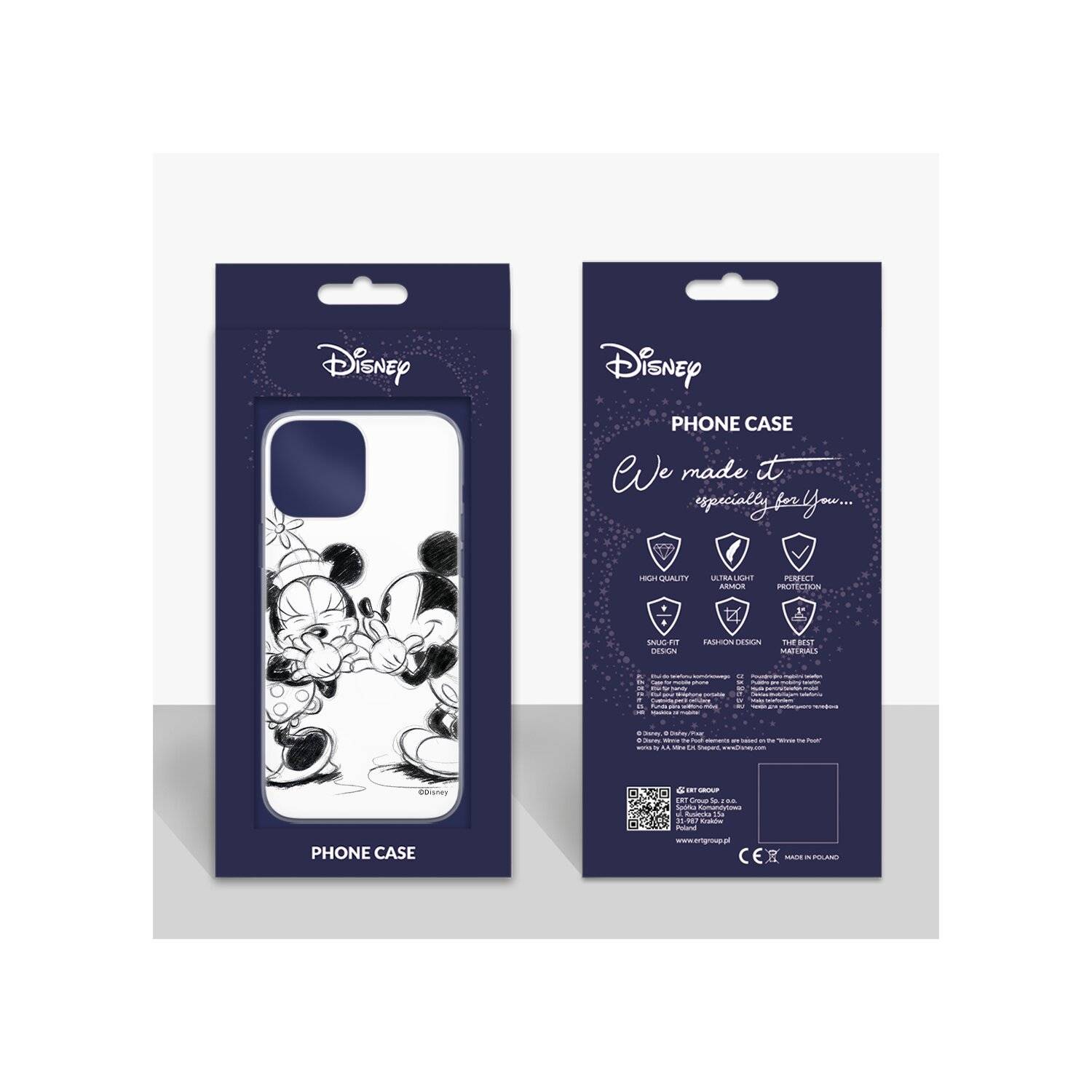 Handyhülle Mickey & Minnie 010 Disney Full Print Weiß kompatibel mit iPhone 14 Plus