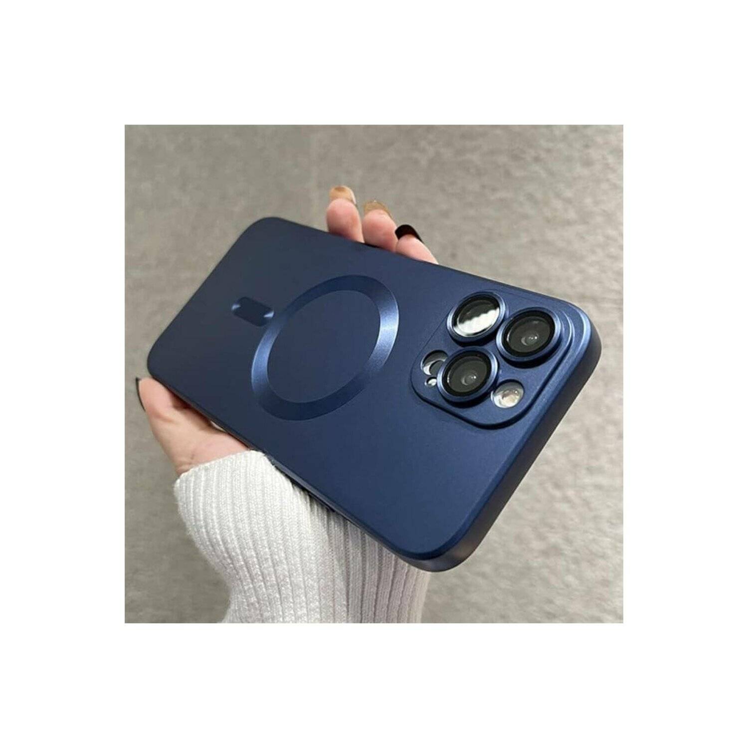 Hülle kompatibel mit iPhone 15 Soft MagSafe Kameraschutz Dunkelblau