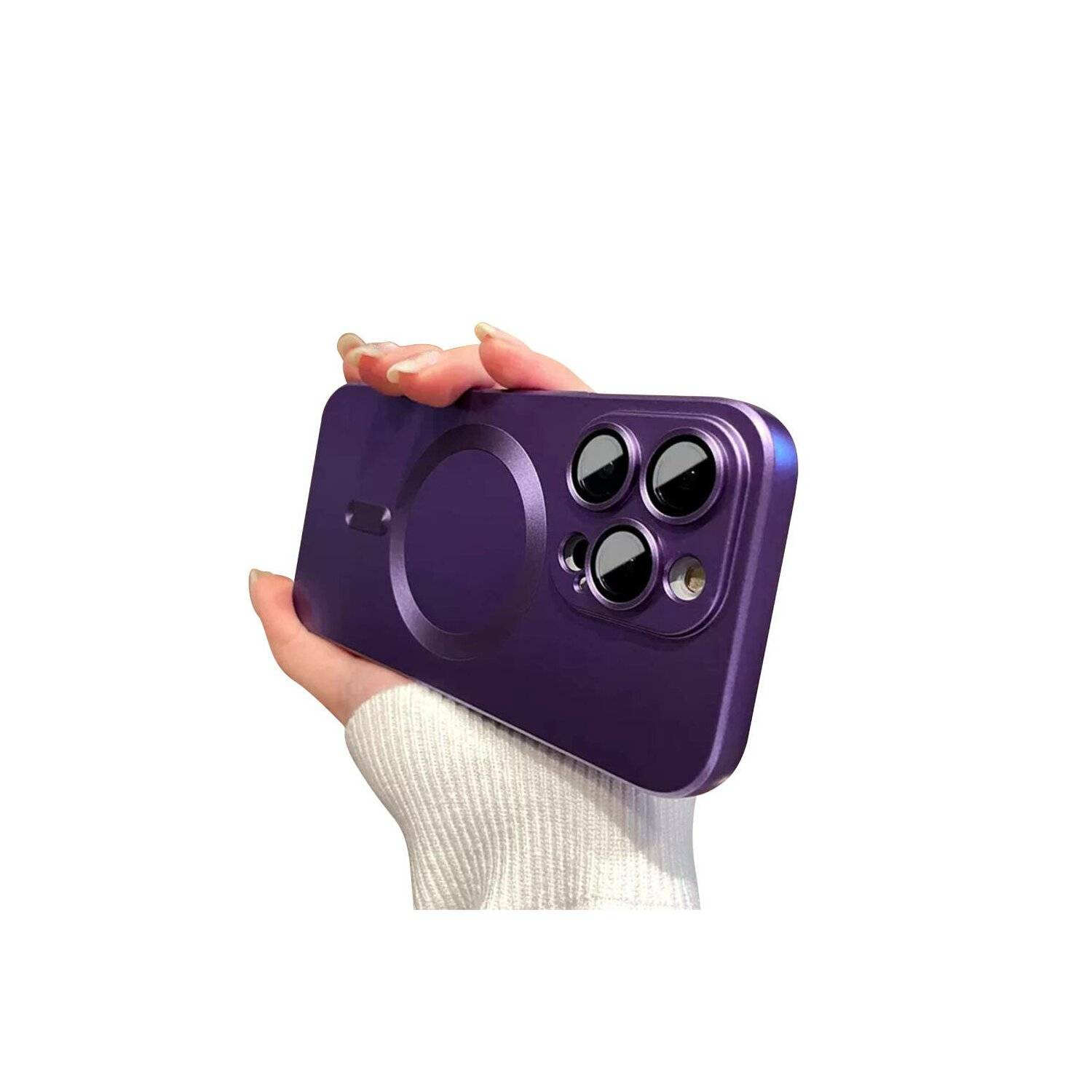 Hülle kompatibel mit iPhone 15 Soft MagSafe Kameraschutz Lila