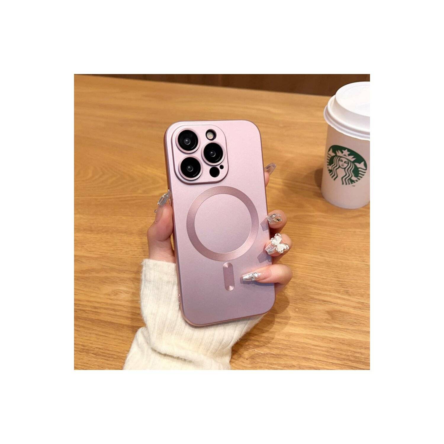 Hülle kompatibel mit iPhone 15 Plus Soft MagSafe Kameraschutz Pink