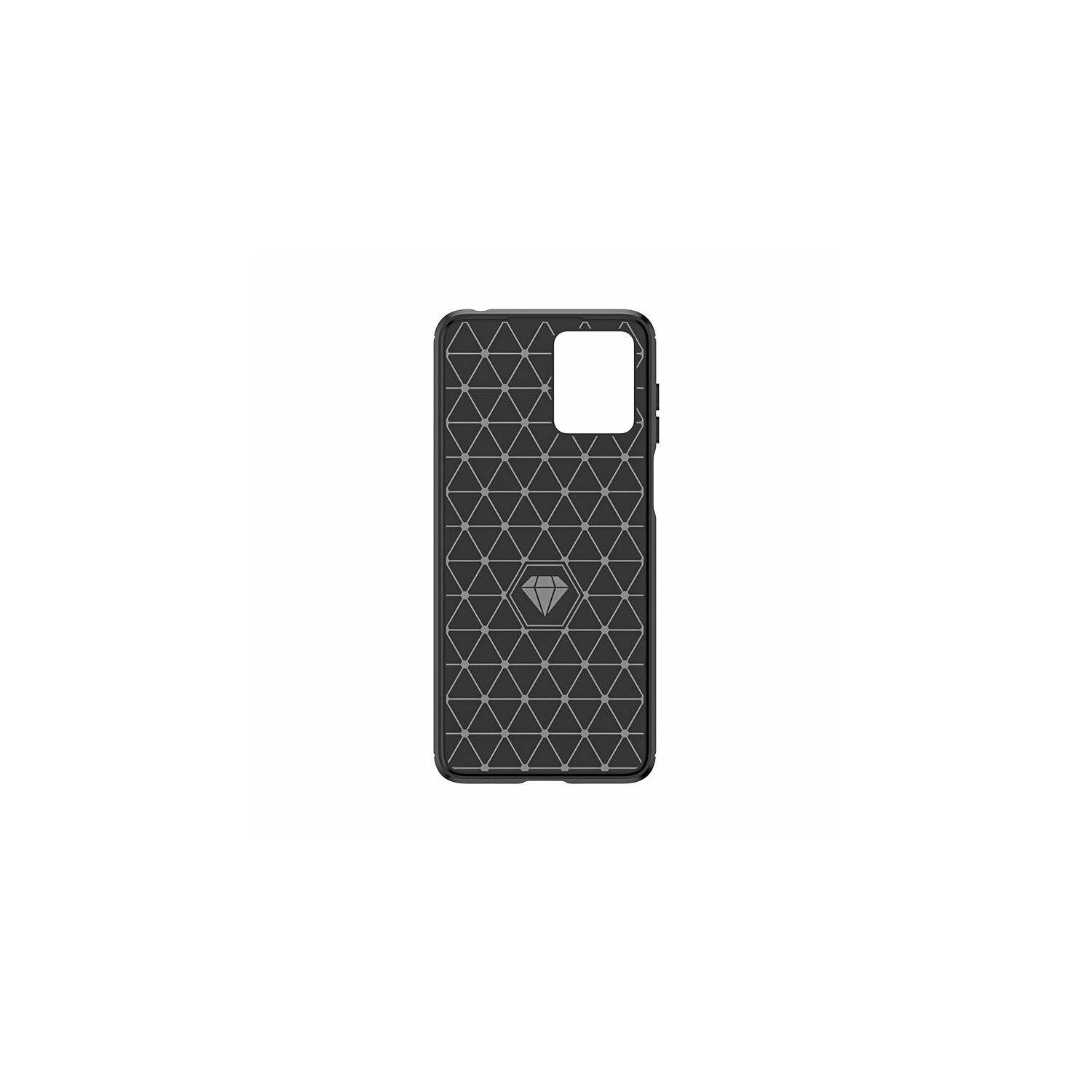 Carbon Case kompatibel mit Samsung Galaxy S23 FE flexible Silikon-Carbon-Hülle schwarz
