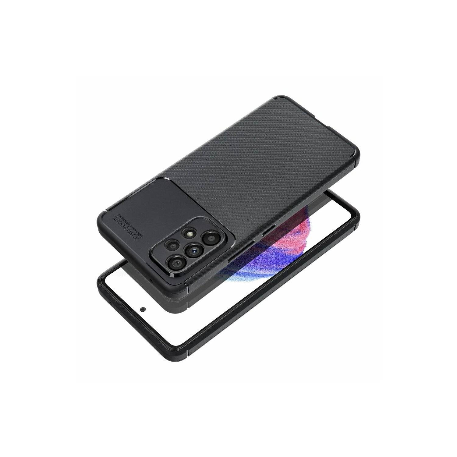 Silikon Hülle Bumper Carbon kompatibel mit SAMSUNG GALAXY S24 PLUS Case TPU Soft Handyhülle Cover Schutzhülle Schwarz