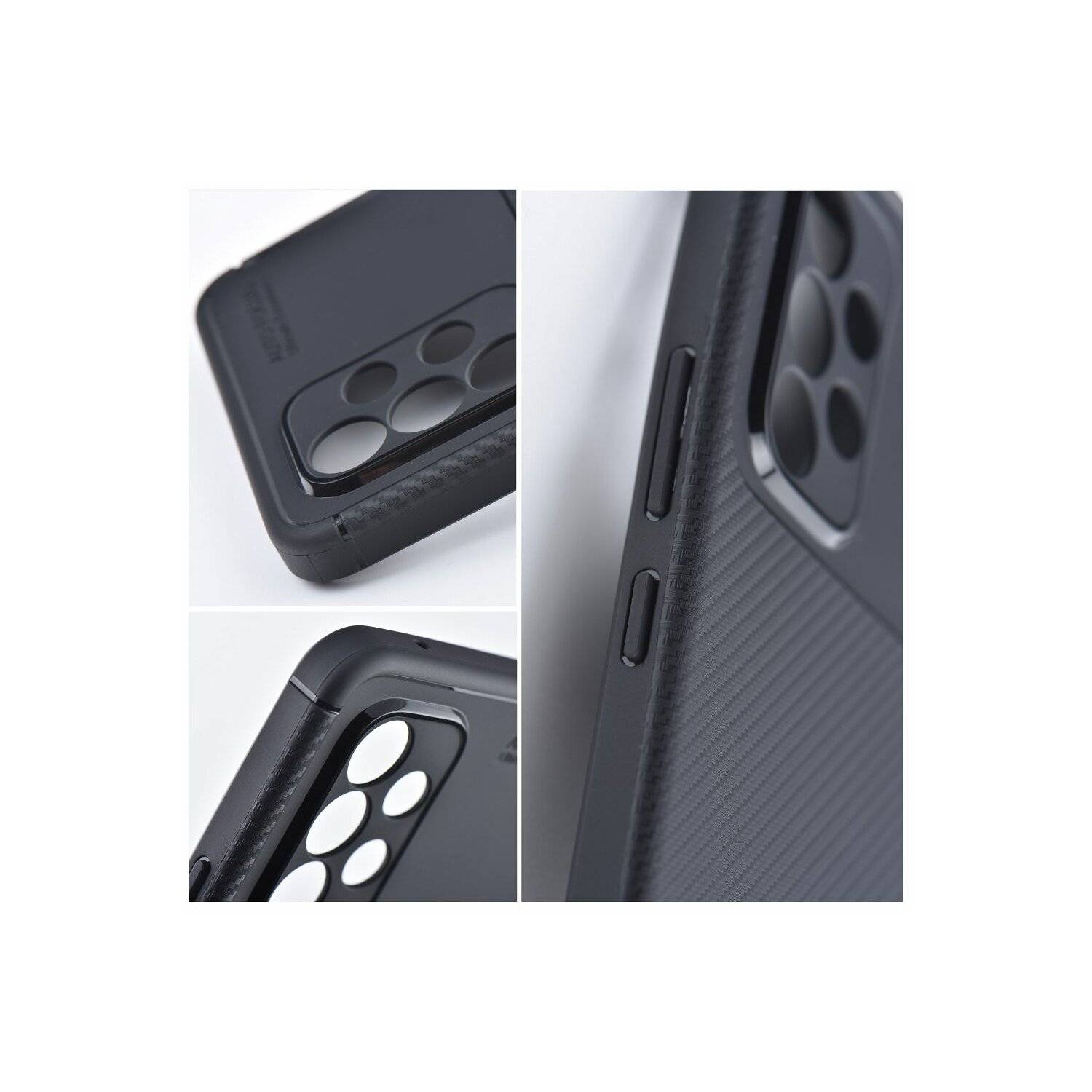 Silikon Hülle Bumper Carbon kompatibel mit SAMSUNG GALAXY S24 PLUS Case TPU Soft Handyhülle Cover Schutzhülle Schwarz