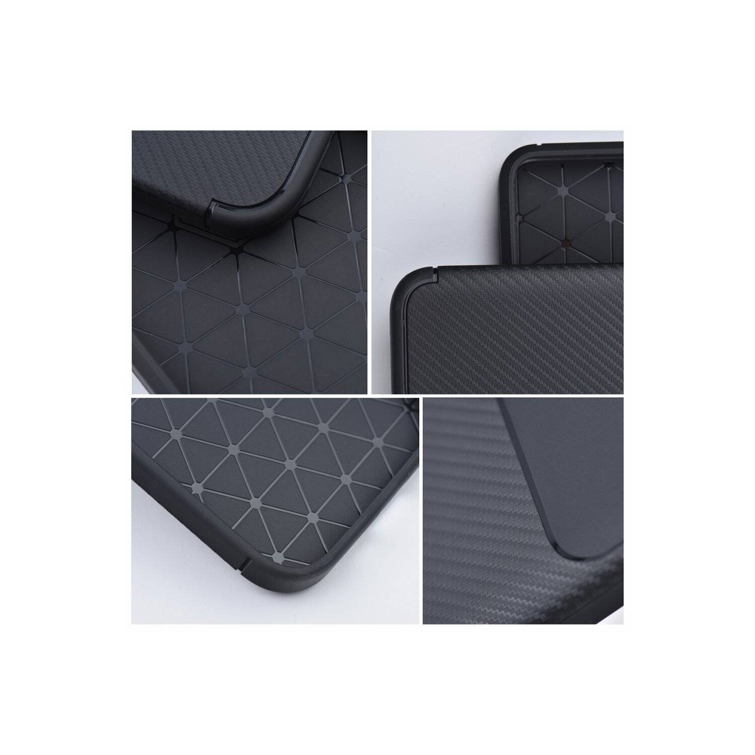 Silikon Hülle Bumper Carbon kompatibel mit SAMSUNG GALAXY S24 PLUS Case TPU Soft Handyhülle Cover Schutzhülle Schwarz