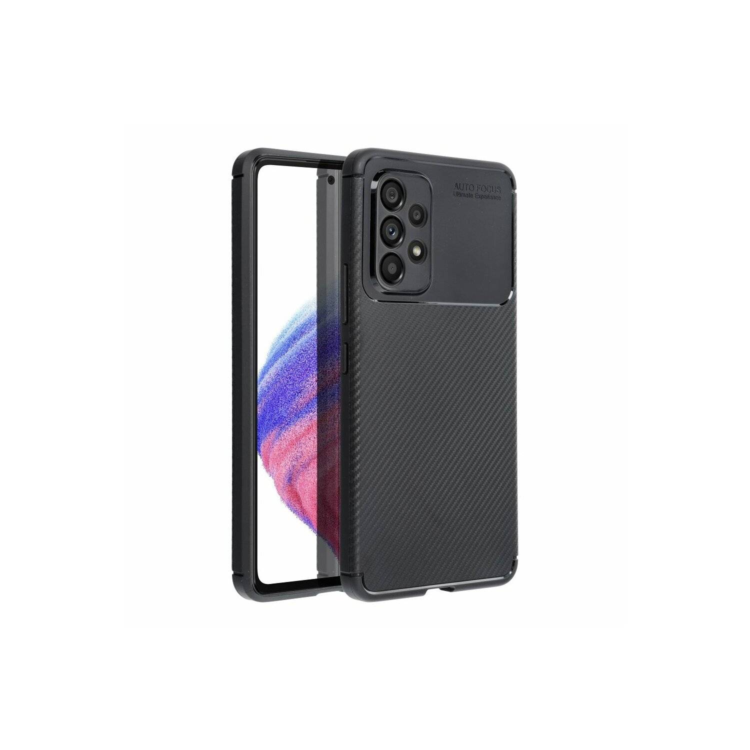 Silikon Hülle Bumper Carbon kompatibel mit SAMSUNG GALAXY S24 PLUS Case TPU Soft Handyhülle Cover Schutzhülle Schwarz