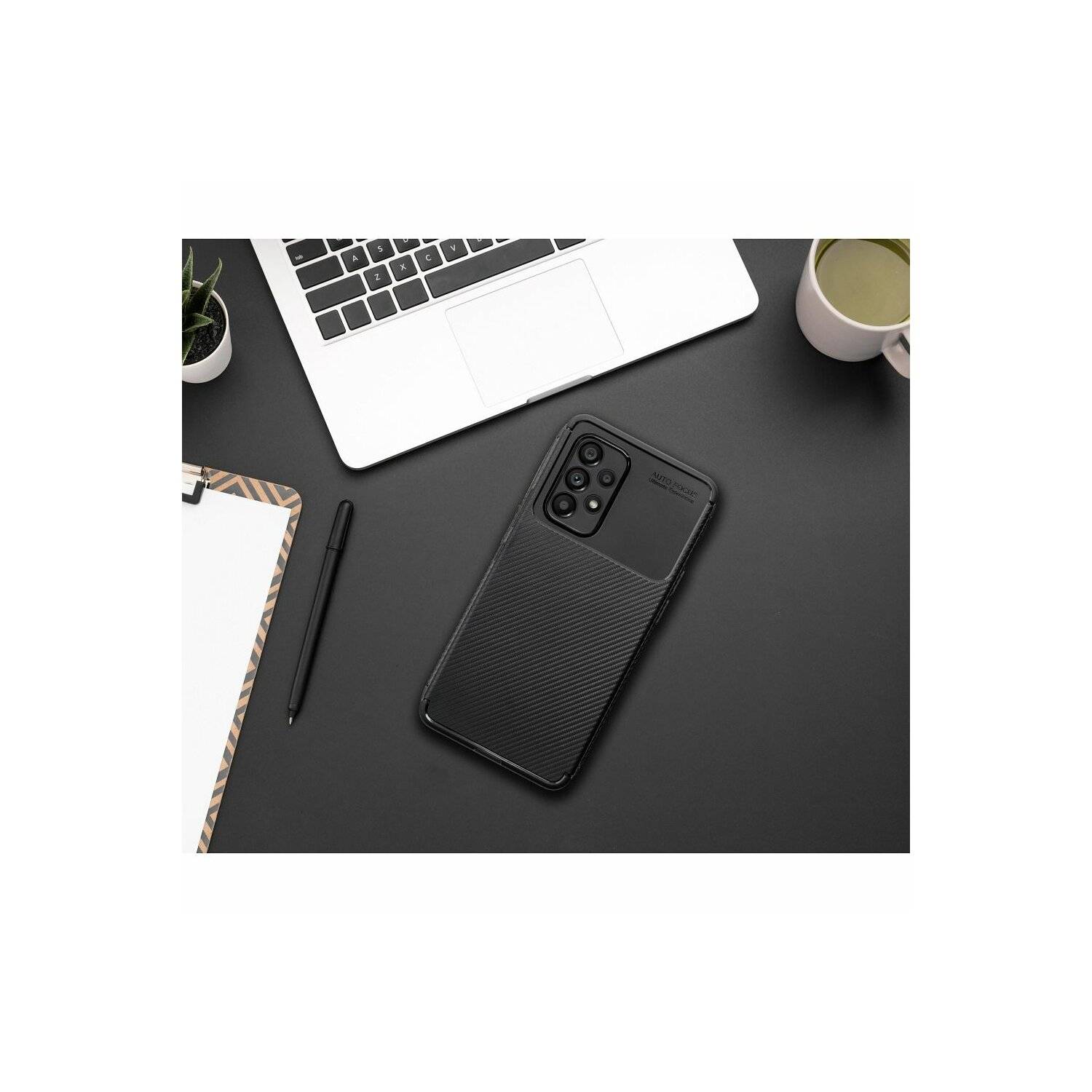 Silikon Hülle Bumper Carbon kompatibel mit SAMSUNG GALAXY S24 PLUS Case TPU Soft Handyhülle Cover Schutzhülle Schwarz