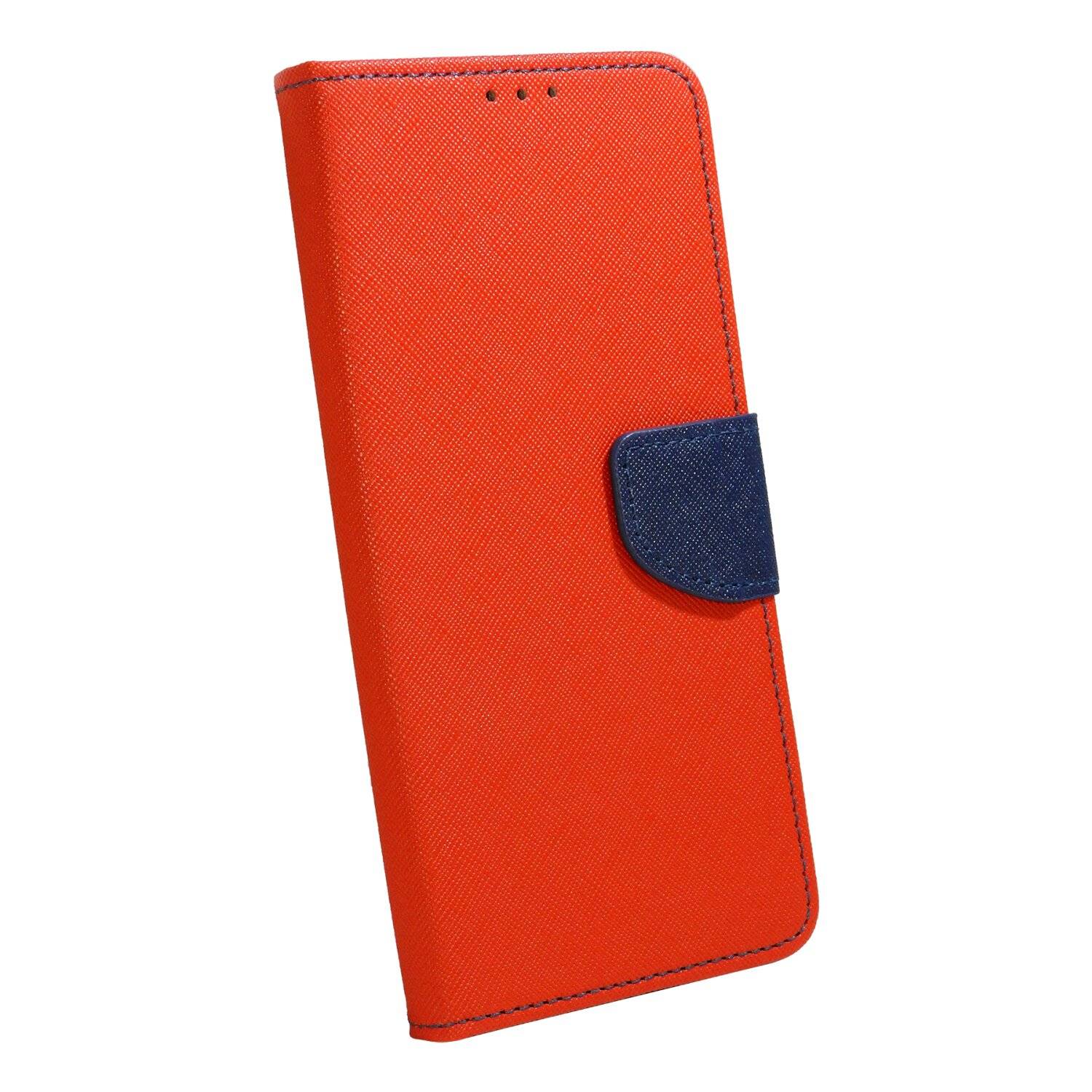 Buch Tasche "Fancy" kompatibel mit SAMSUNG GALAXY S24 ULTRA Etui mit Standfunktion, Kartenfach Rot-Blau