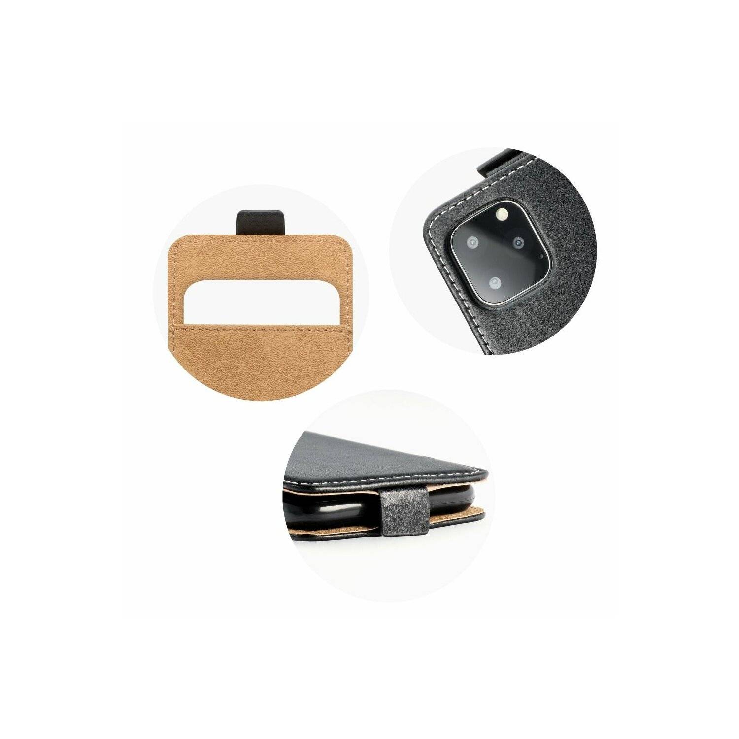 Flip Case kompatibel mit Samsung Galaxy S24 Plus Handy Tasche vertikal aufklappbar Schutzhülle Klapp Hülle schwarz