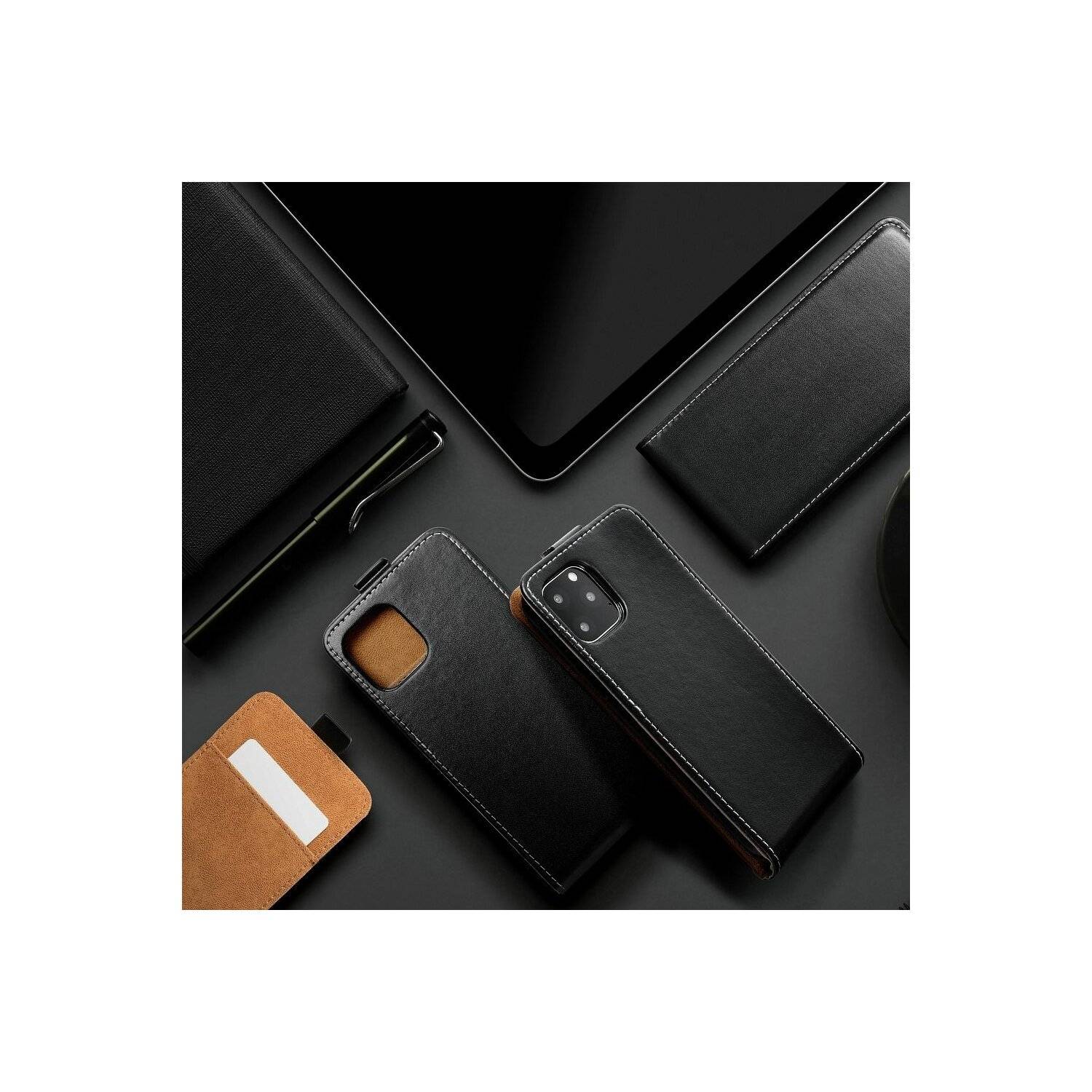 Flip Case kompatibel mit Samsung Galaxy S24 Plus Handy Tasche vertikal aufklappbar Schutzhülle Klapp Hülle schwarz
