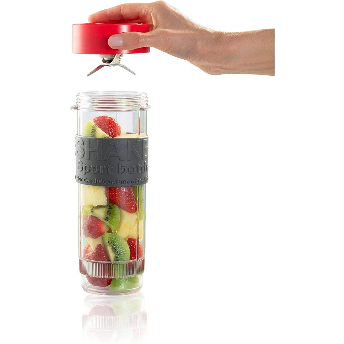 Arzum AR1159 Shake'N Take Personal Blender, Edelstahl 1200 ml Flasche 500W Rot