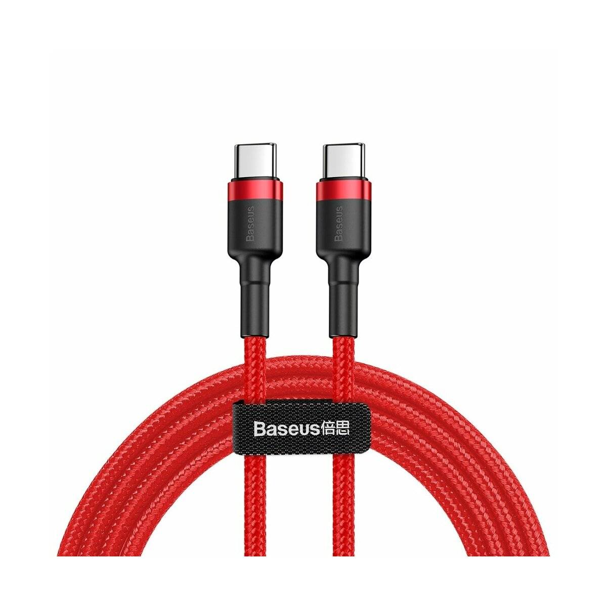 Baseus Cafule Cable durabel Kabel mit Nylon geflochtenes Ladekabel USB-C PD / USB-C PD PD2.0 60W 20V 3A QC3.0 2M Rot