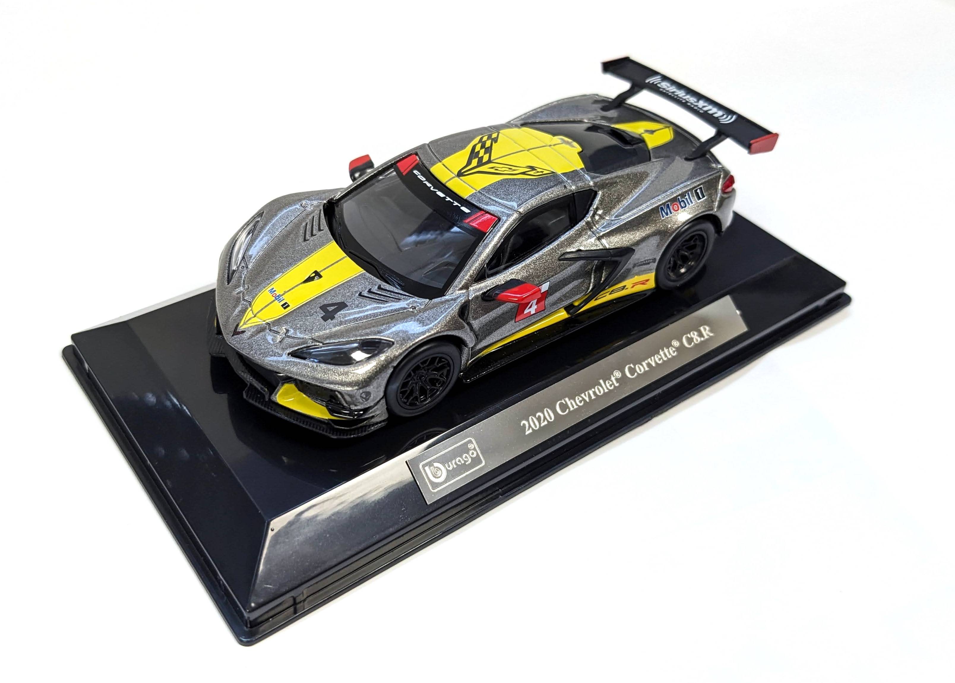 Bburago 18-38312 - Modellauto - Chevrolet Corvette C8R '20 (grau, Maßstab 1:43) Modell Auto