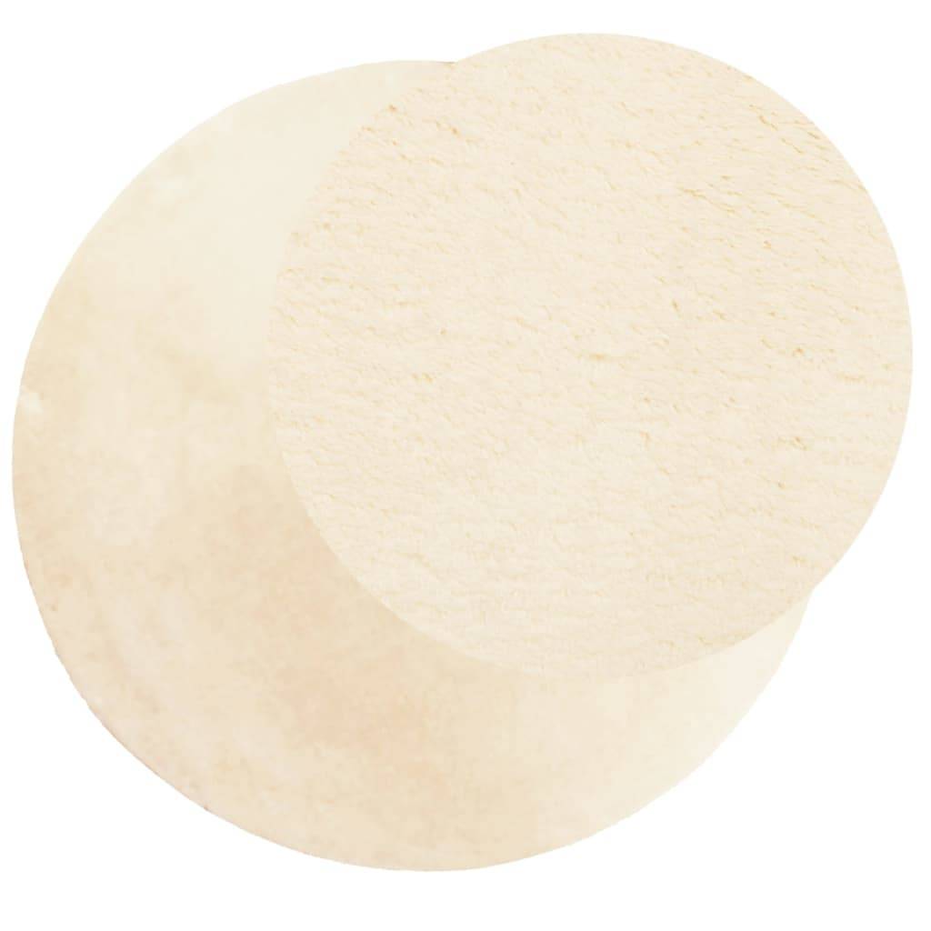 vidaXL Teppich HUARTE Kurzflor Weich und Waschbar Creme Ø 80 cm
