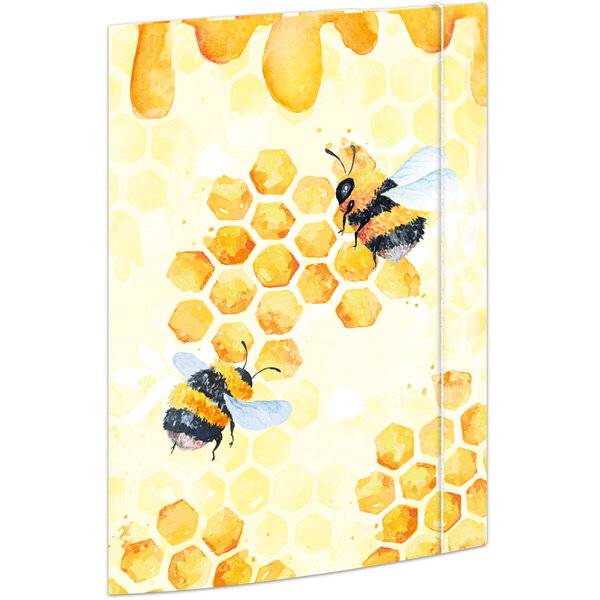 Zeichenmappe Honey - A4 3 Klappen mit Gummizug Karton.