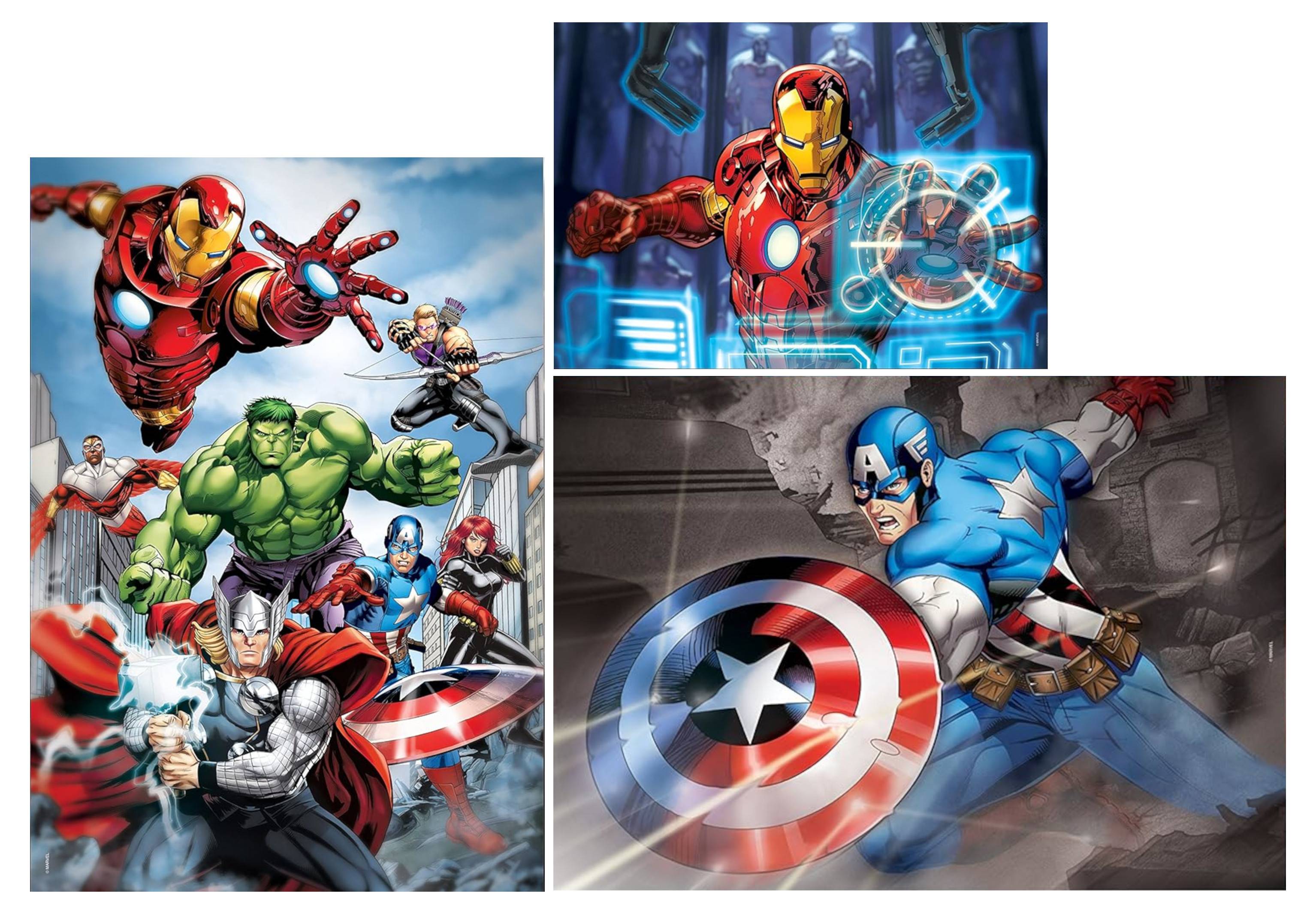 Clementoni 97528 - Puzzle Set - Marvel Avengers (1x 500 Teile, 2x 1000 Teile) Puzzel
