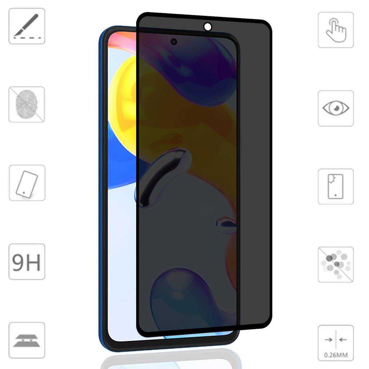 Für Xiaomi Redmi Note 13 2.5D 0,26mm Privacy H9 Hart Glas Schutz Folie