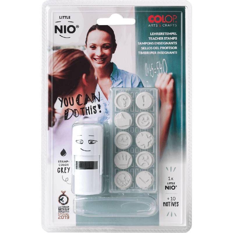 COLOP Motivstempel-Set "LITTLE NIO" Lehrer, weiß